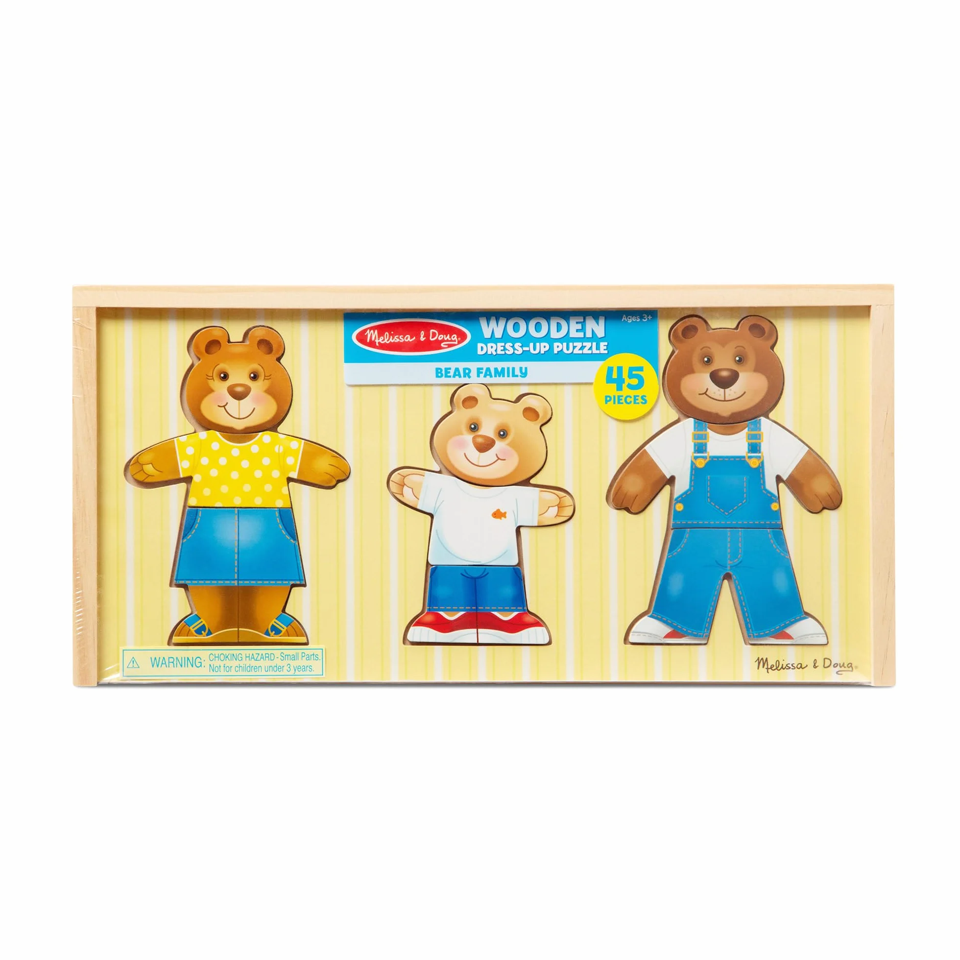 Melissa & Doug Puzzle in Legno per Bambini - Vesti la Famiglia Orsi, Giochi in Legno, Giochi Montessori Educativi, Gioco Creativo, Puzzle Grandi, Regalo per Bambini e Bambine, 3+ Anni