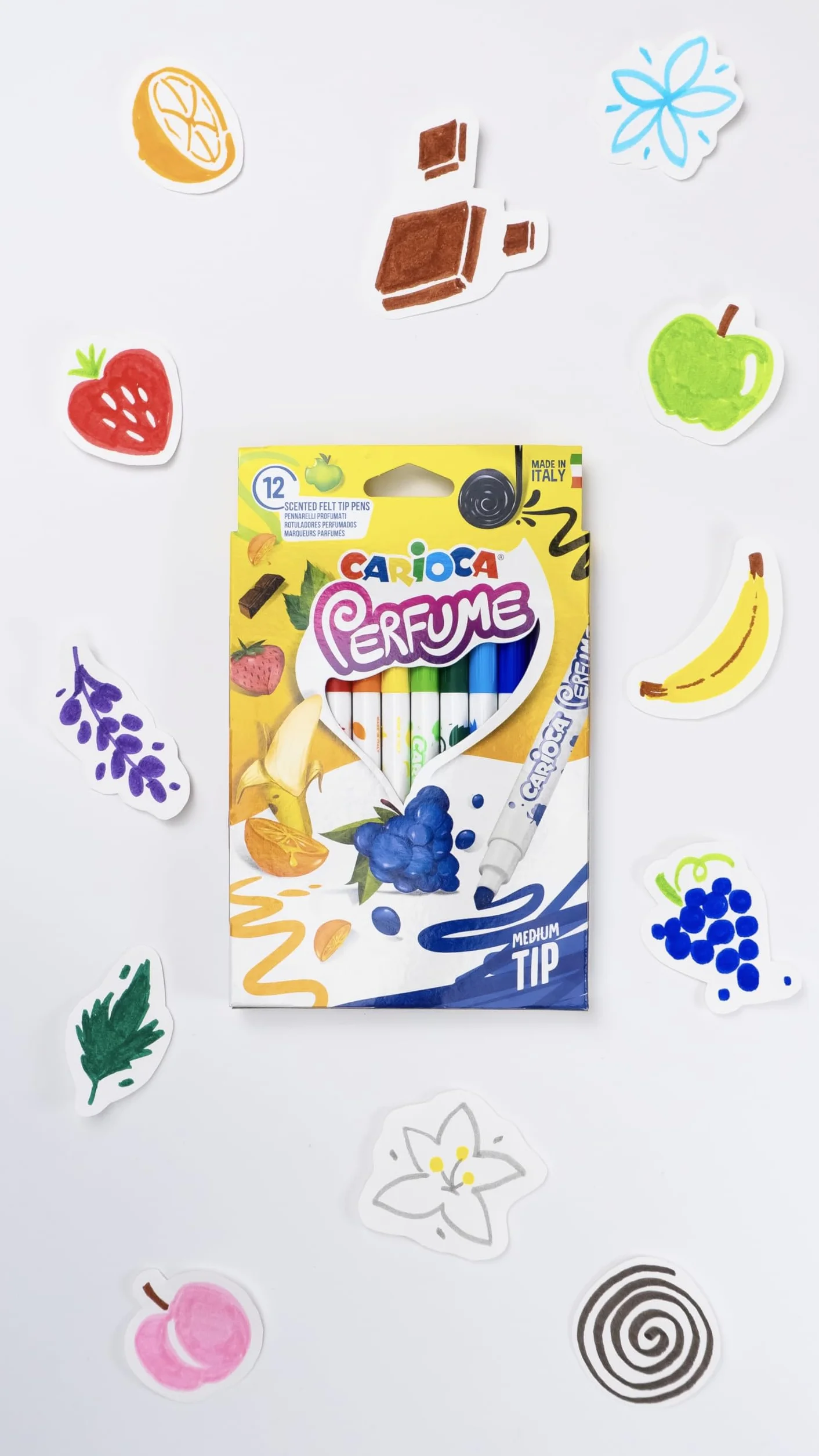 Carioca Pennarelli Perfume 12 Profumati Lavabili Anallergici Punta Bloccata