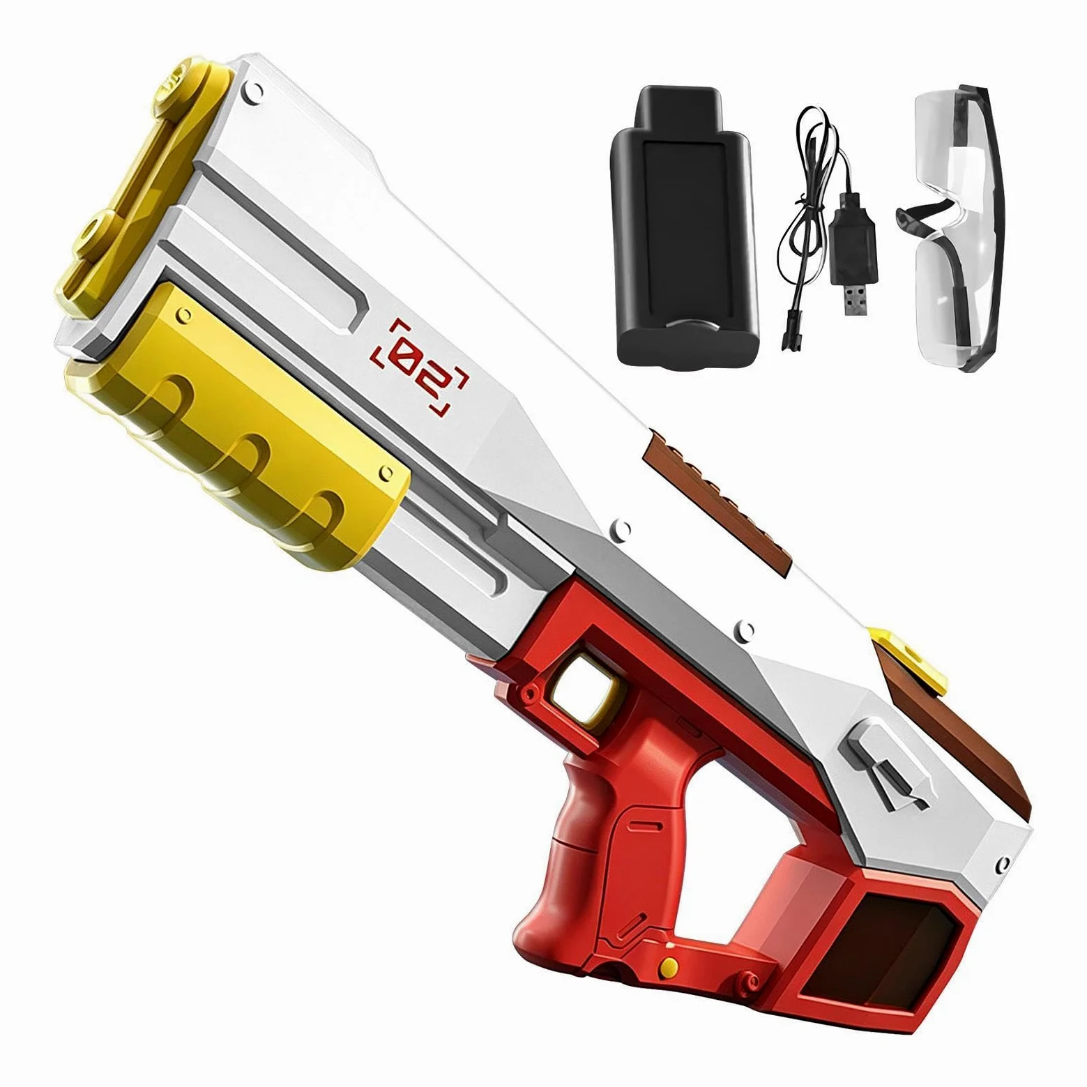 Pistola ad Acqua Elettrico con Serbatoio di Grande Capacità | Giochi d'acqua per piscina esterna per Cortile, Spiaggia, Piscina, Viaggio, Vacanza, , Prato, Campeggio,