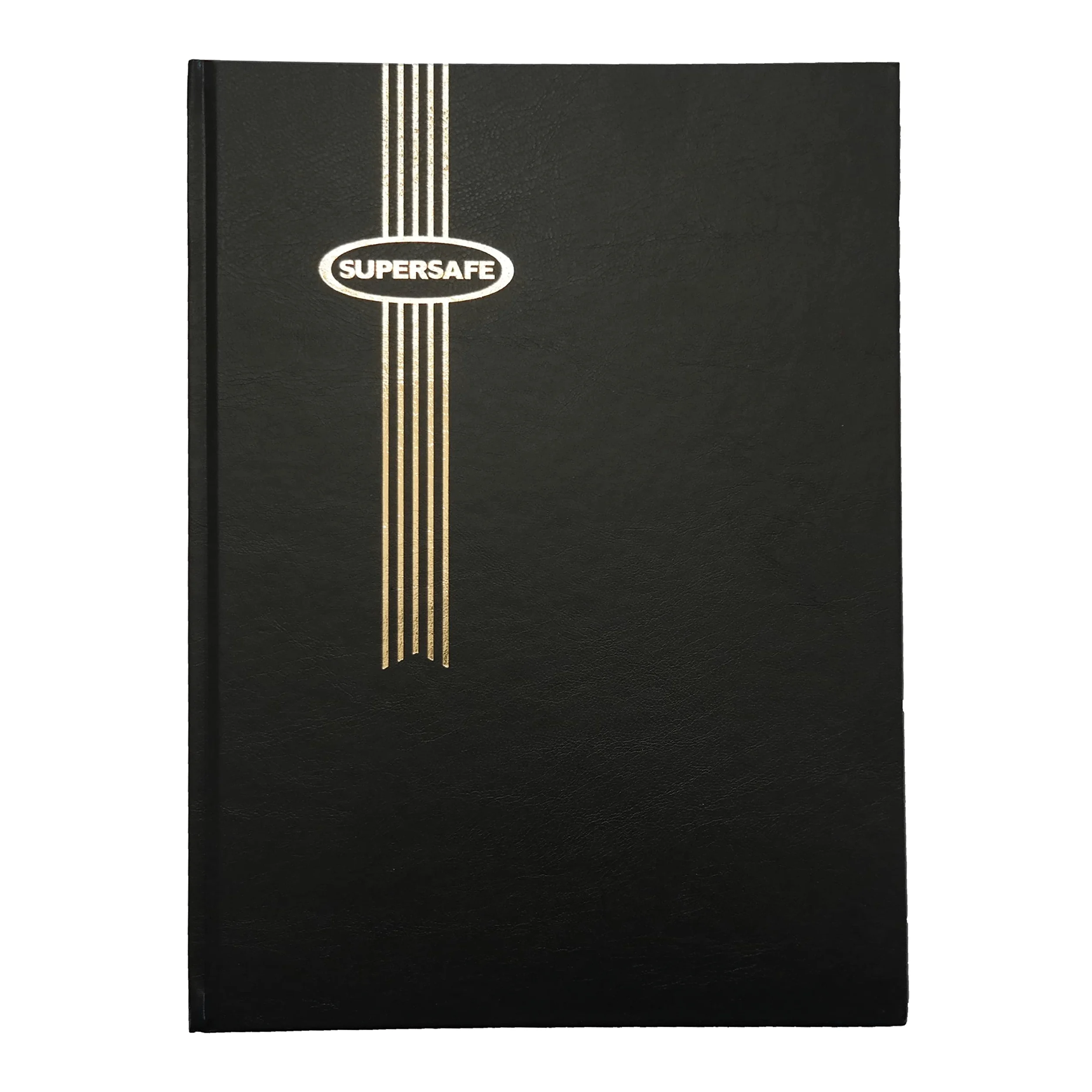 Supersafe Album per francobolli con 32 pagine bianche e interfoglie di vetro, copertina nera W 4/16