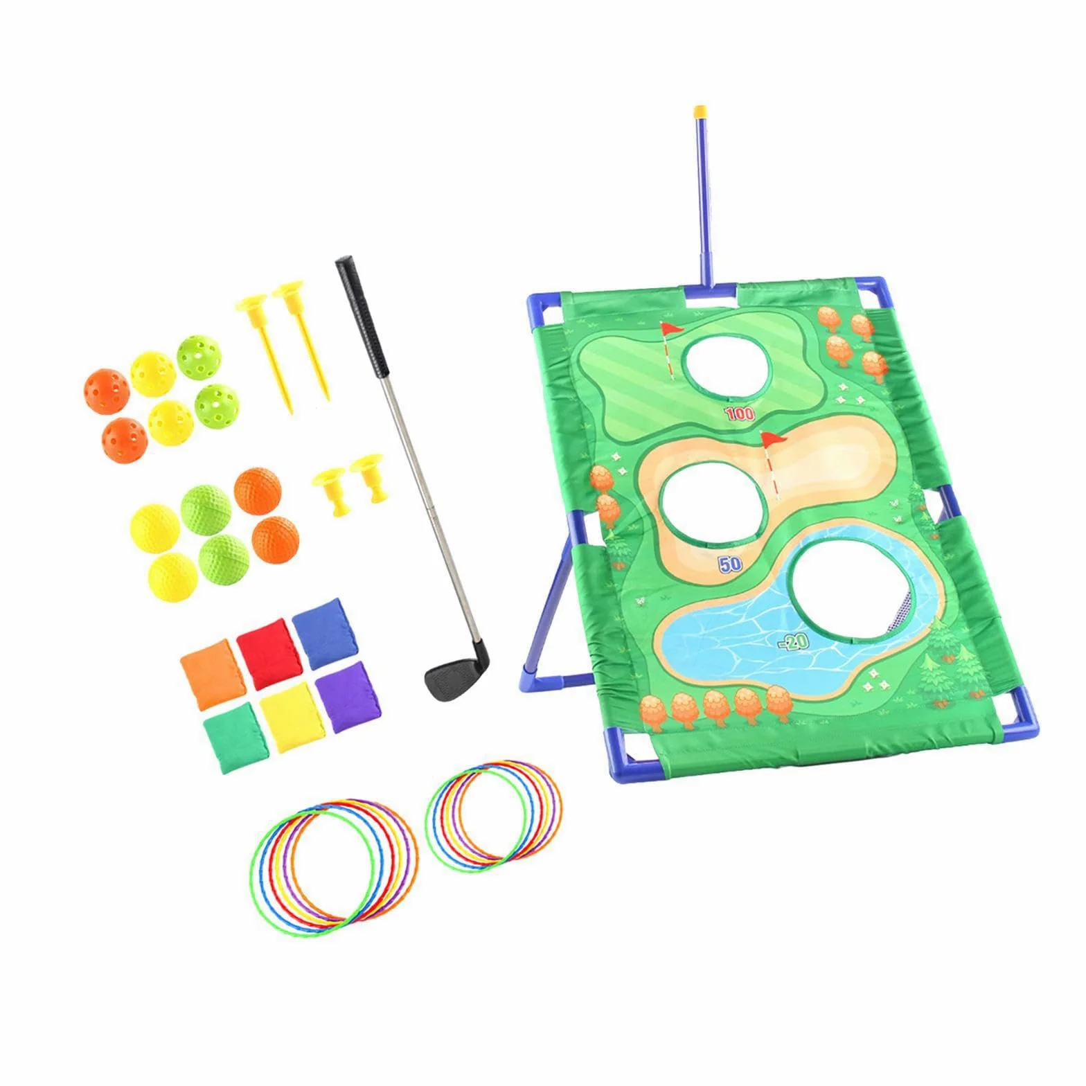 Gioco coinvolgente con sacchi di sabbia, lancio di giocattoli con tavola pieghevole per il mais e sviluppo di varie capacità motorie per bambini, gioco con sacchi di