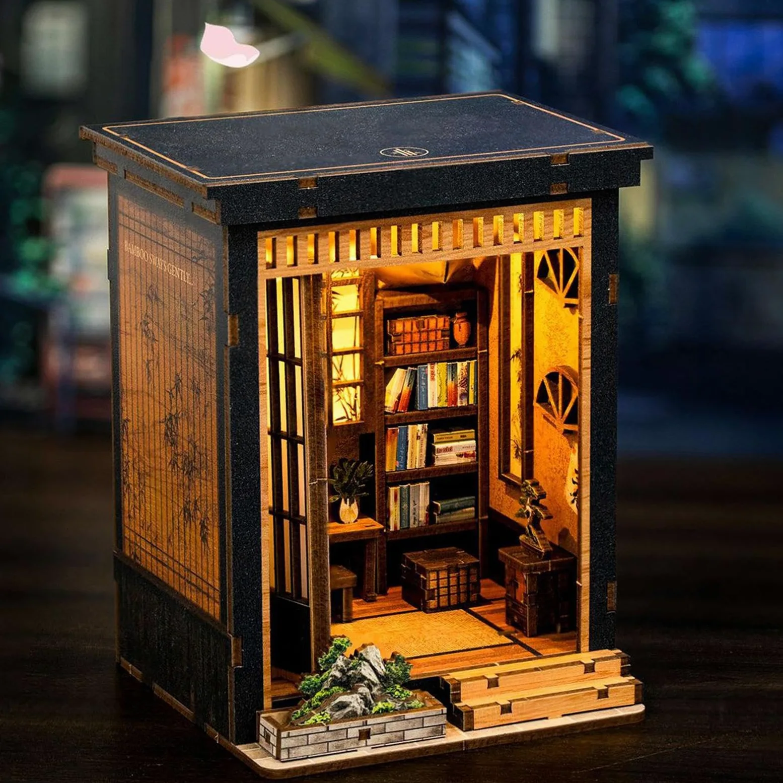 Kit casa in miniatura decorazione per ufficio in legno stile giapponese | Set Casa Libri In Miniatura Per Adulti Adolescenti Collezionisti Festa Compleanno Soggiorno Camera Da Letto Ufficio Vetrina
