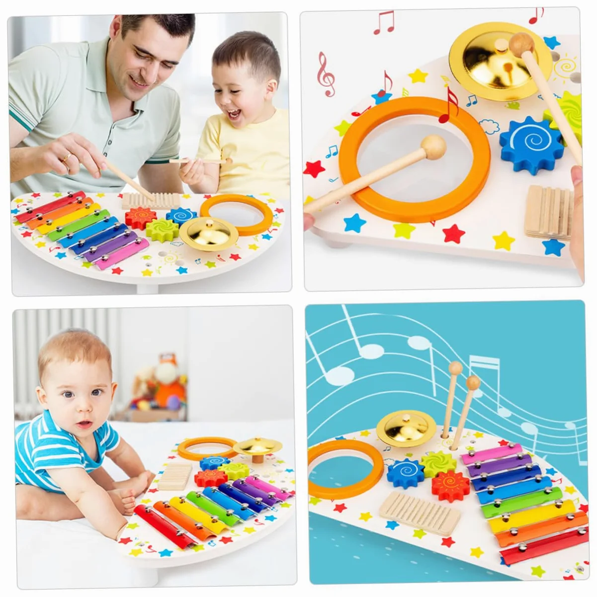 Giocattolo Musicale Xilofono in Legno Set 1 per Ragazzo Ragazza | Gioco Educativo, Intrattenimento per Feste, Sviluppa Ritmo, Interazione Genitore-figlio