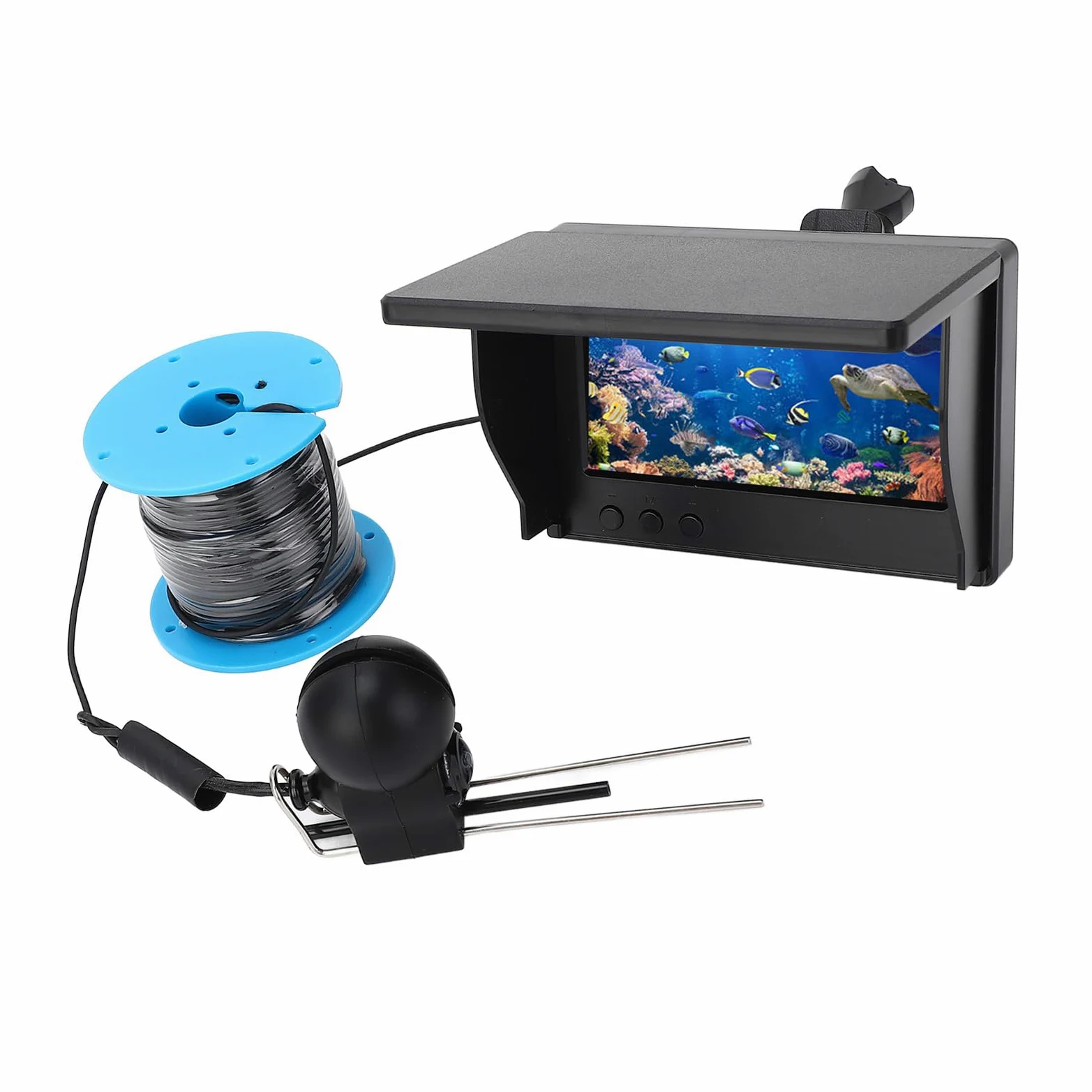 Yinhing Drone Subacqueo Drone Subacqueo con Telecamera per Pesca Subacquea C 1080P con Schermo da 4,3 Pollici e Cavo da 30 M Obiettivo Ultra Grandangolare Ideale per la Pesca Sul Ghiaccio e la in