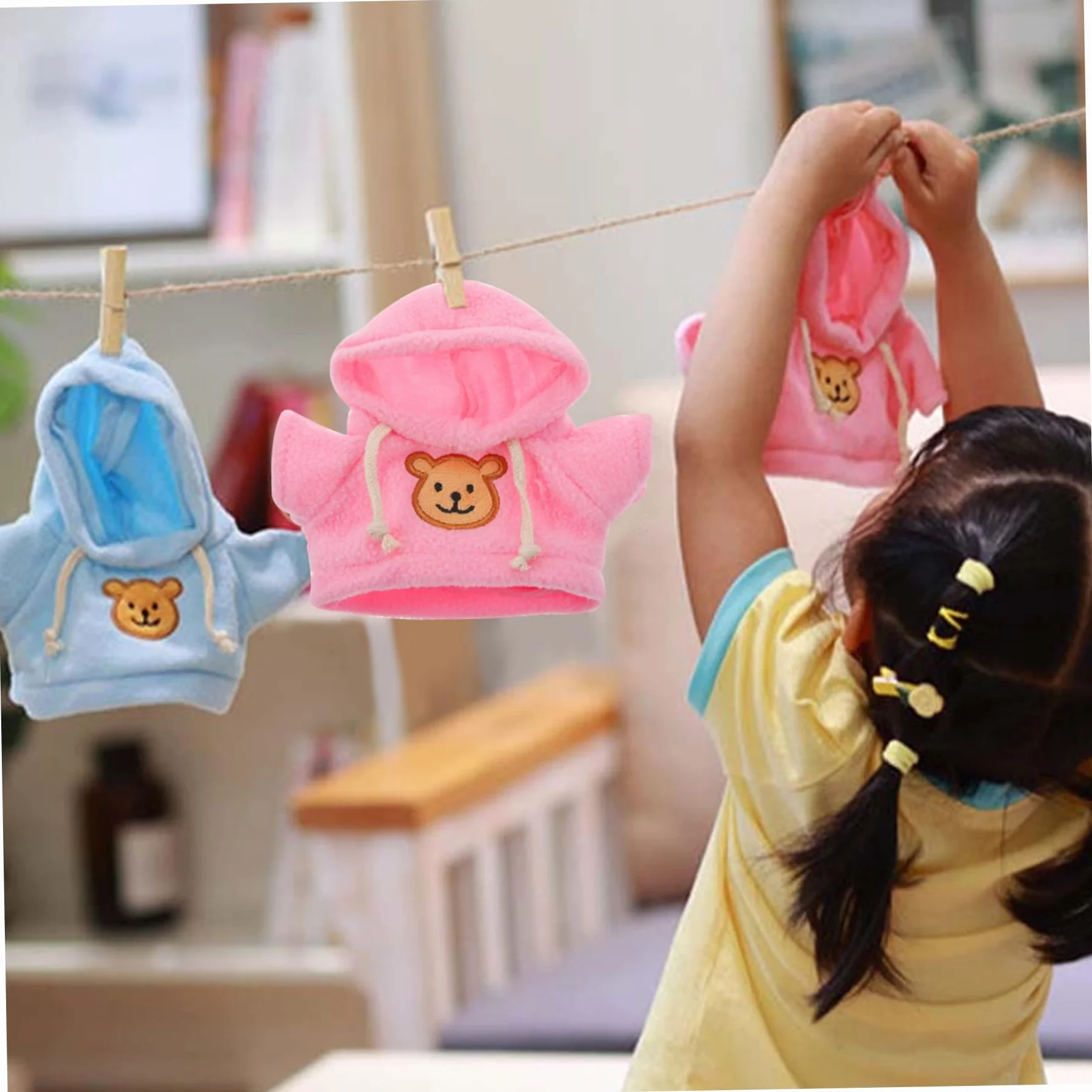 Orso Vestiti per 6-8 Pollici orsi di Peluche 2 Pezzi con Cappuccio con Cappuccio di Vestiti da Animale Imbottiti Cartone Animato Abiti Decorativi Fai-da-Te per Bambini Animali di Peluche