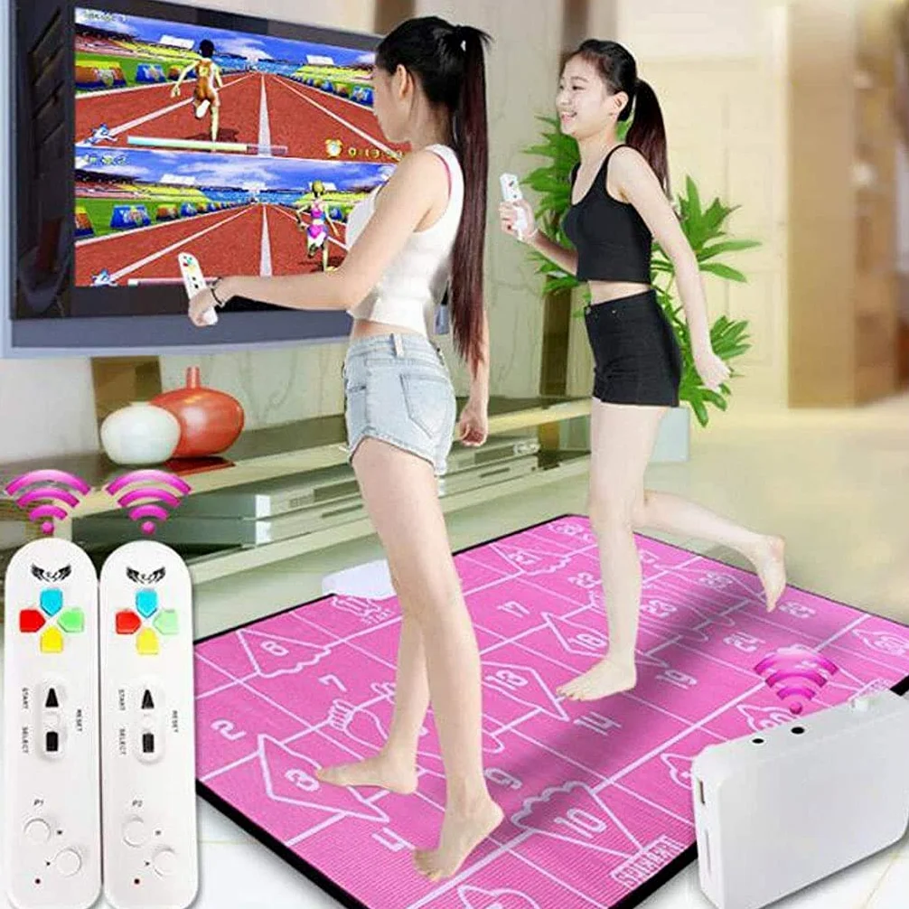 Yjtwt Dance Mat Doppi/Tappetino da Ballo Doppi Wireless,Tappetino da Gioco in Schiuma Insonorizzazione Tappeto Musicale Morbidi Per Adulti/Bambini TV HD Computer Uso Doppio