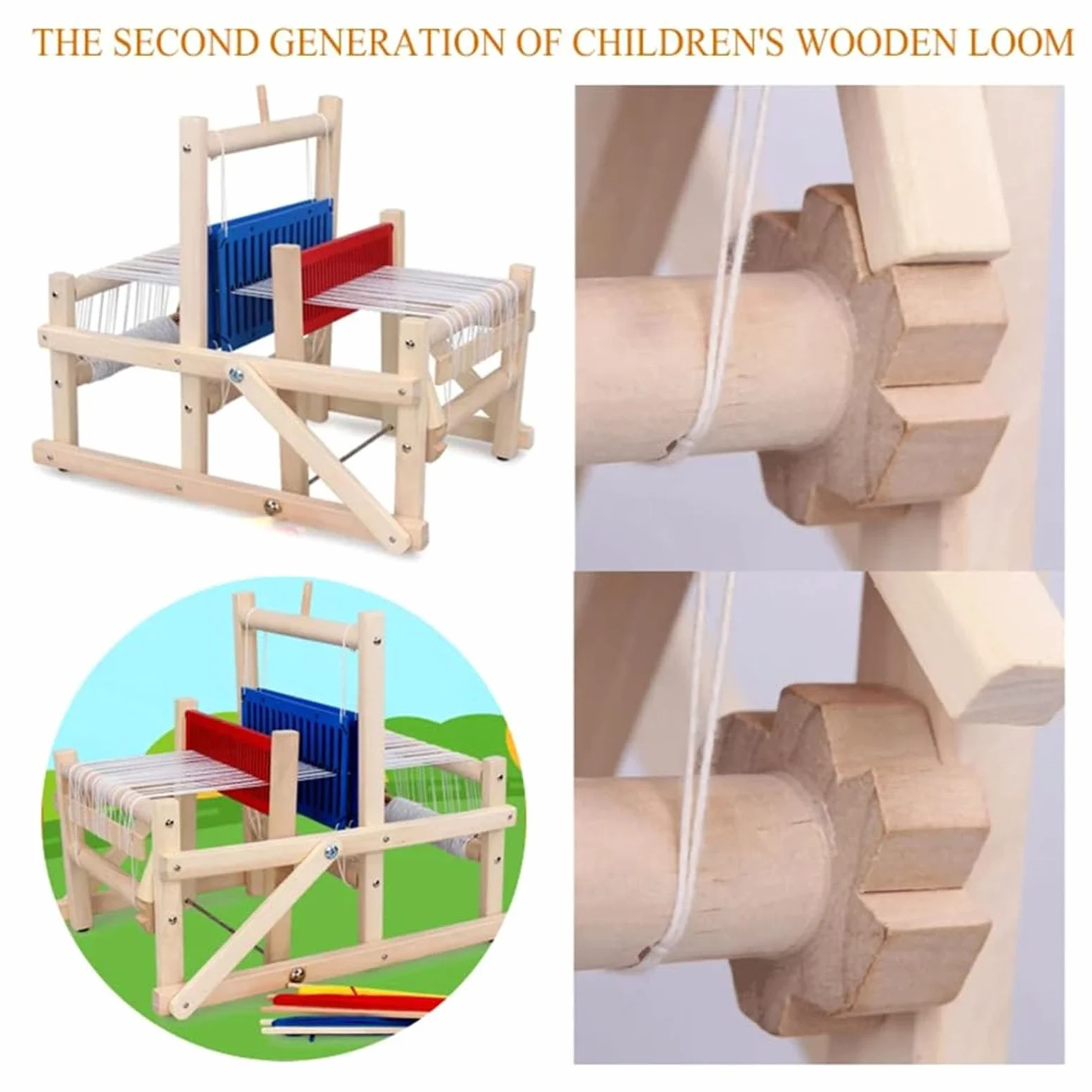 Kit telaio per tessitura in legno, macchina per tessitura a mano, telaio per tessitura multi-artigianato pieghevole, kit per tessitura a mano a maglia per bambini, adulti, principianti e amatori.