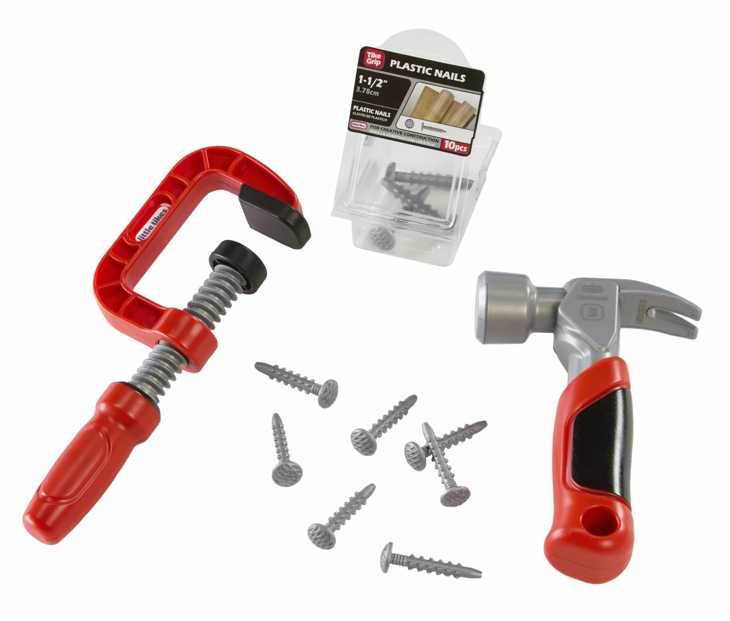 Little Tikes Creative Construction Hammer & Nail Set - Include 5 Accessori, Set di Costruzioni per Gioco di Finzione, per Bambini. età 3+