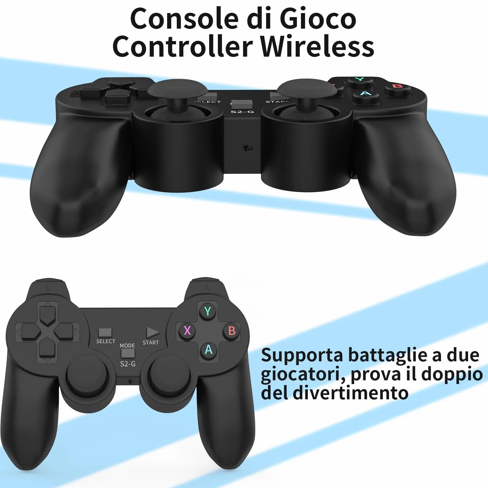 Console di Gioco Wireless Retrò M8, Plug and Play Mini Game Stick, 20,000+ Videogiochi Classici, Dotato di Doppio Controller di Gioco Senza Fili 2.4G, 9 Simulatori, Uscita HD 4K