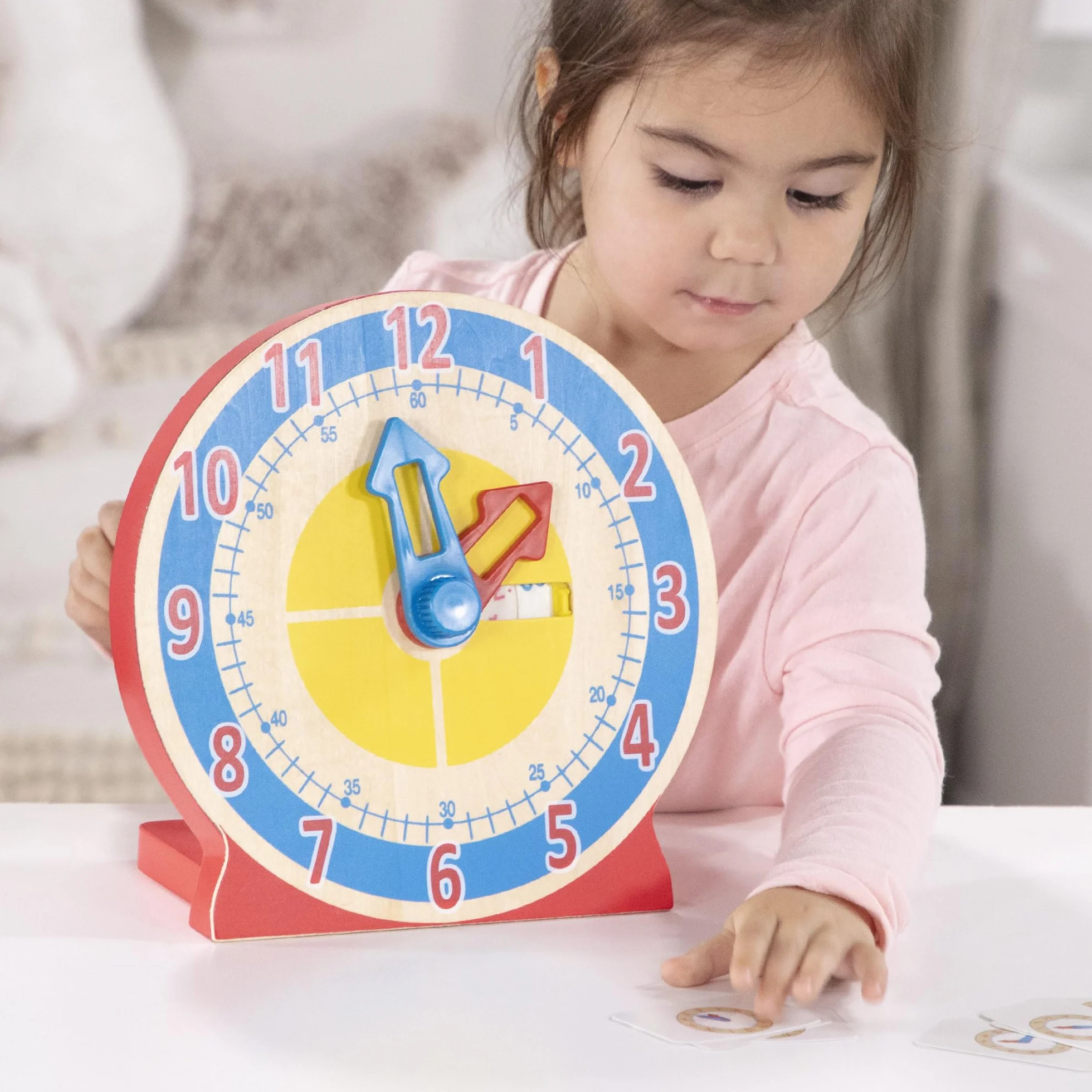 Melissa & Doug | Orologio Gira E Scopri | Perfetto per i Bambini Che Sono Pronti per Imparare a riconoscere l'ora | Giocattolo educativo in Legno