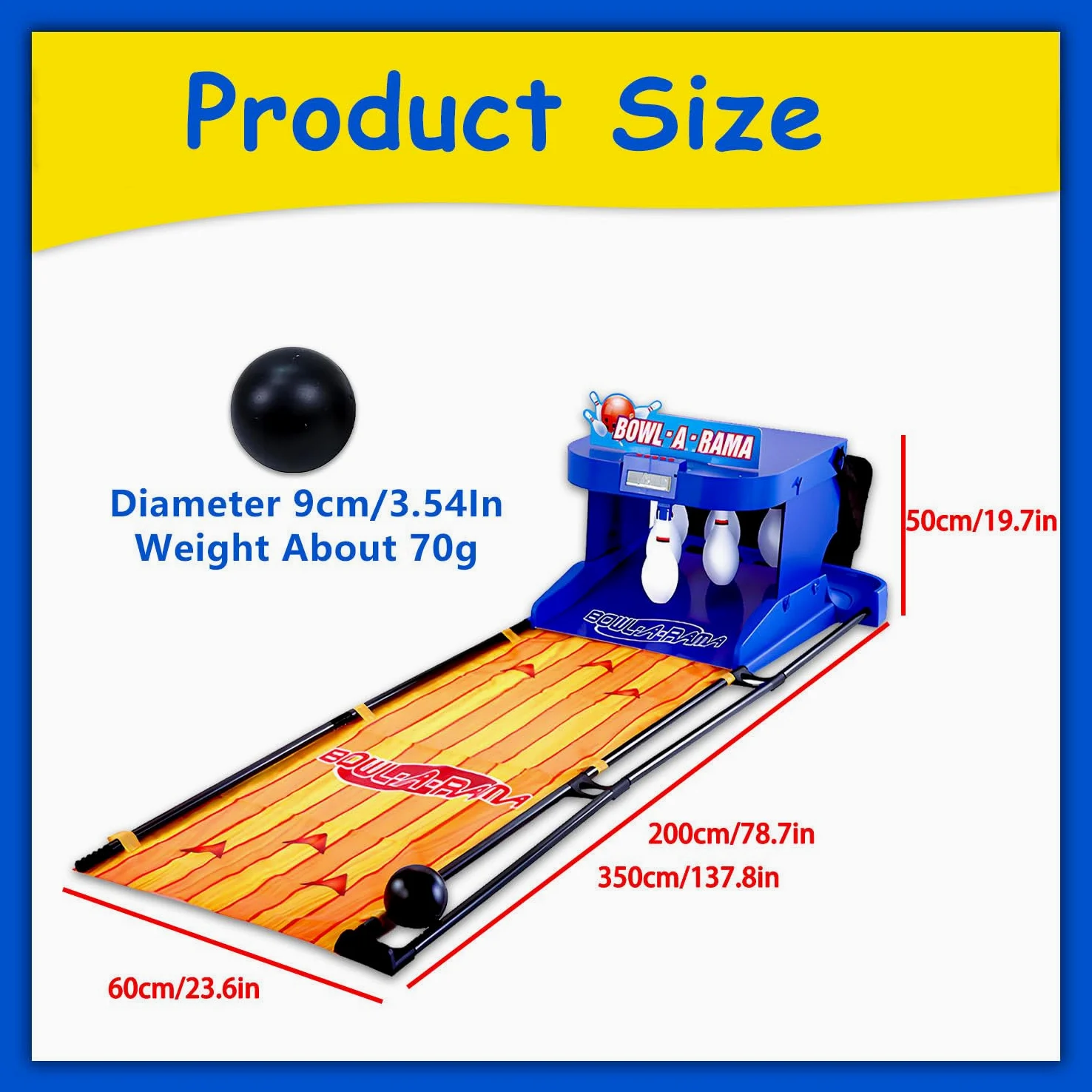 Gioco da bowling elettronico per interni con reset automatico, illuminazione, effetti sonori, pieghevole, corsia da 2 m, per bambini e adulti