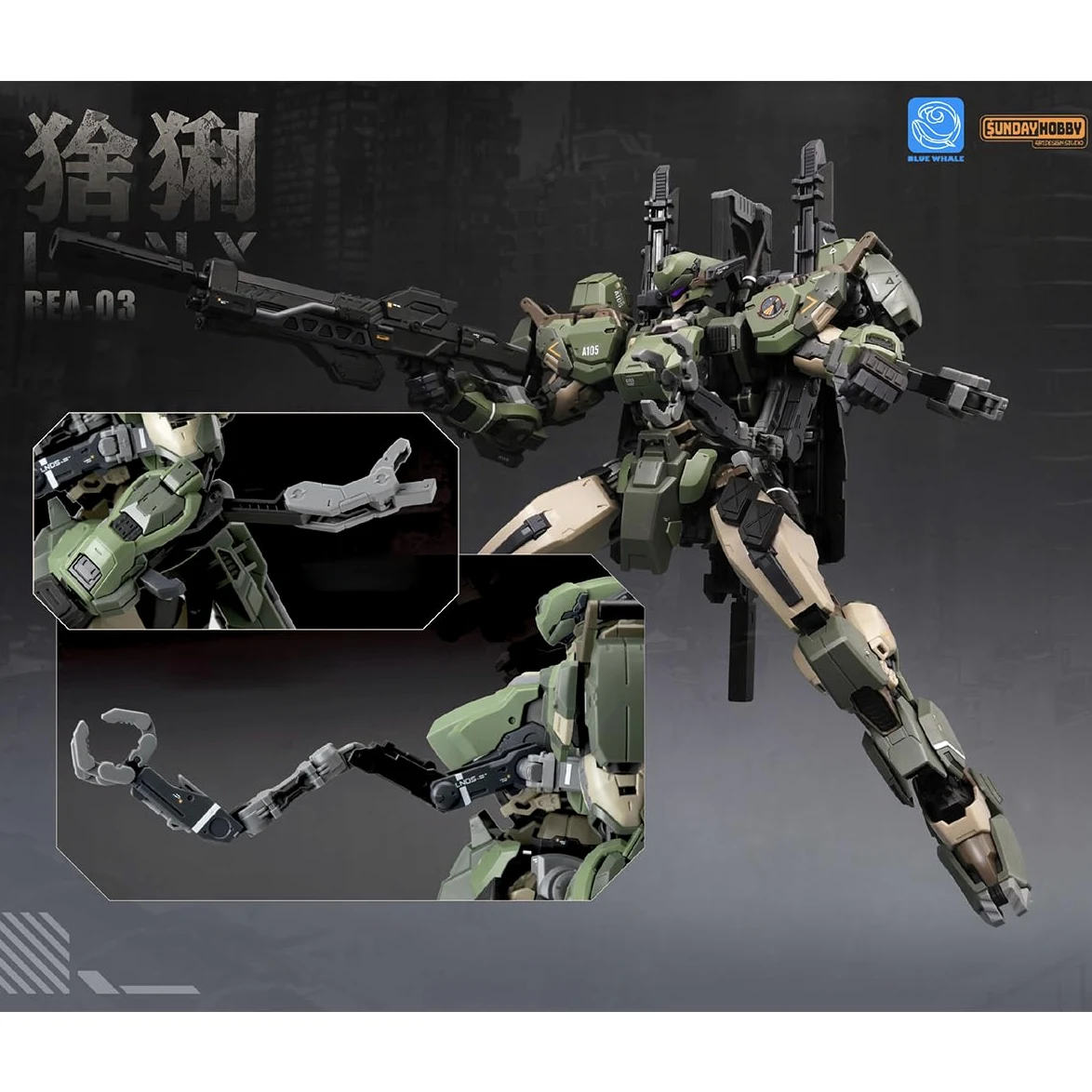 HiPlay Mingjiang Legend Blue Whale Series REA-03 Lynx 1/100 Scala Kit Modello da Montare