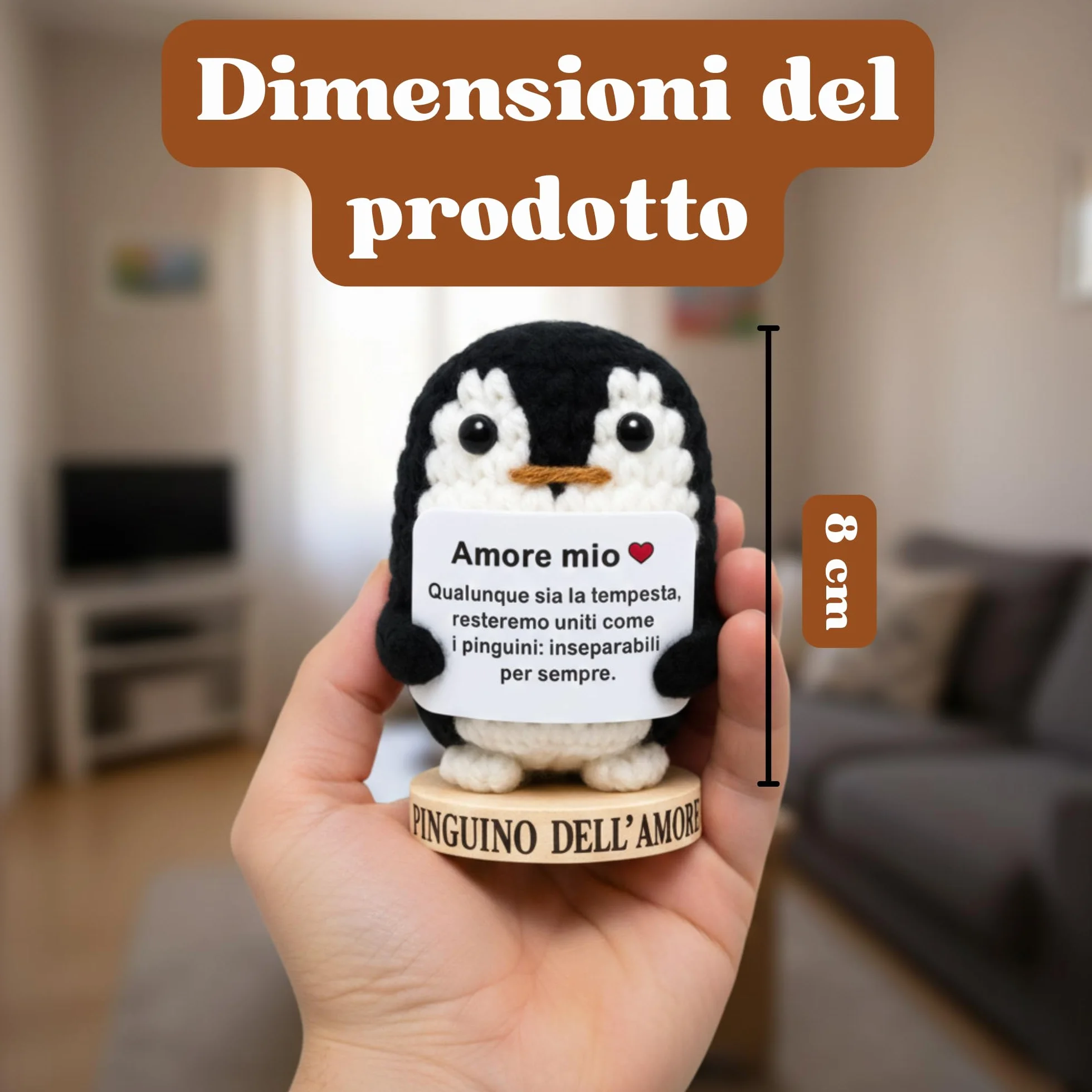 Pinguino Peluche dell’Amore – Regalo Romantico per Fidanzato o Fidanzata, Idea Regalo Anniversario, Mesiversario o Matrimonio – Regalo di Coppia San Valentino “Amore Mio” (Pinguino dell’Amore)