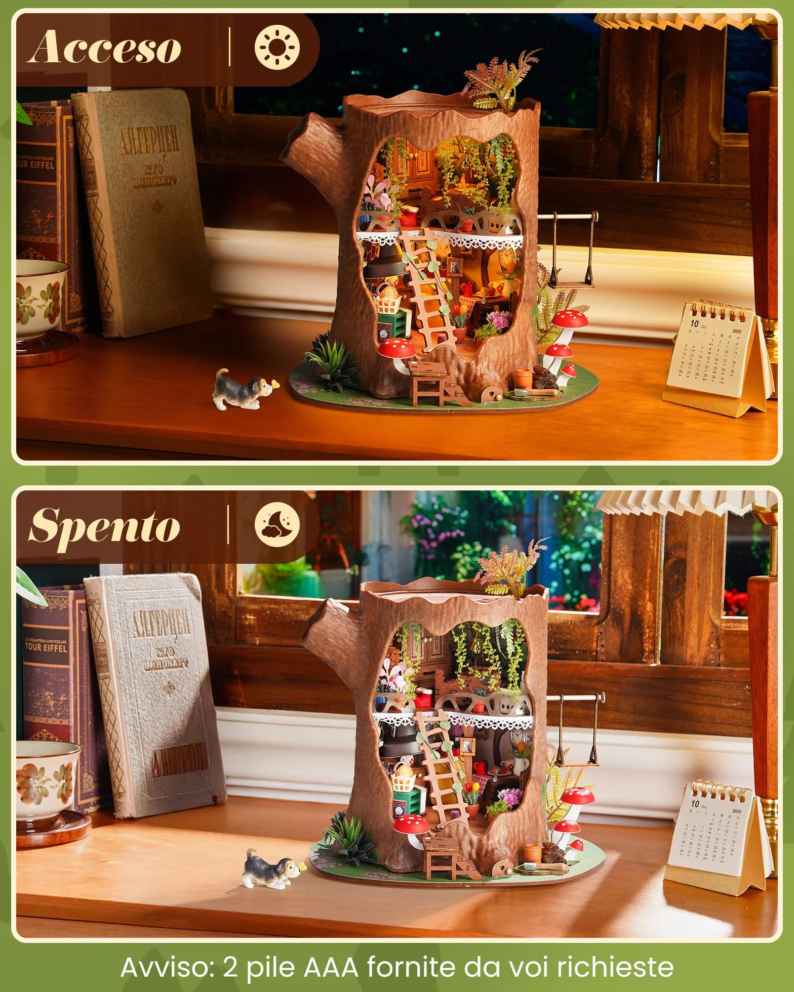 Rolife Miniature Casa sull'albero da favola, 275 pezzi Kit Casa in Miniatura DIY, Modellismo da Costruire Adulti Casa delle Bambole in Legno Puzzle 3D per Adolescenti Regalo calmante para decoración