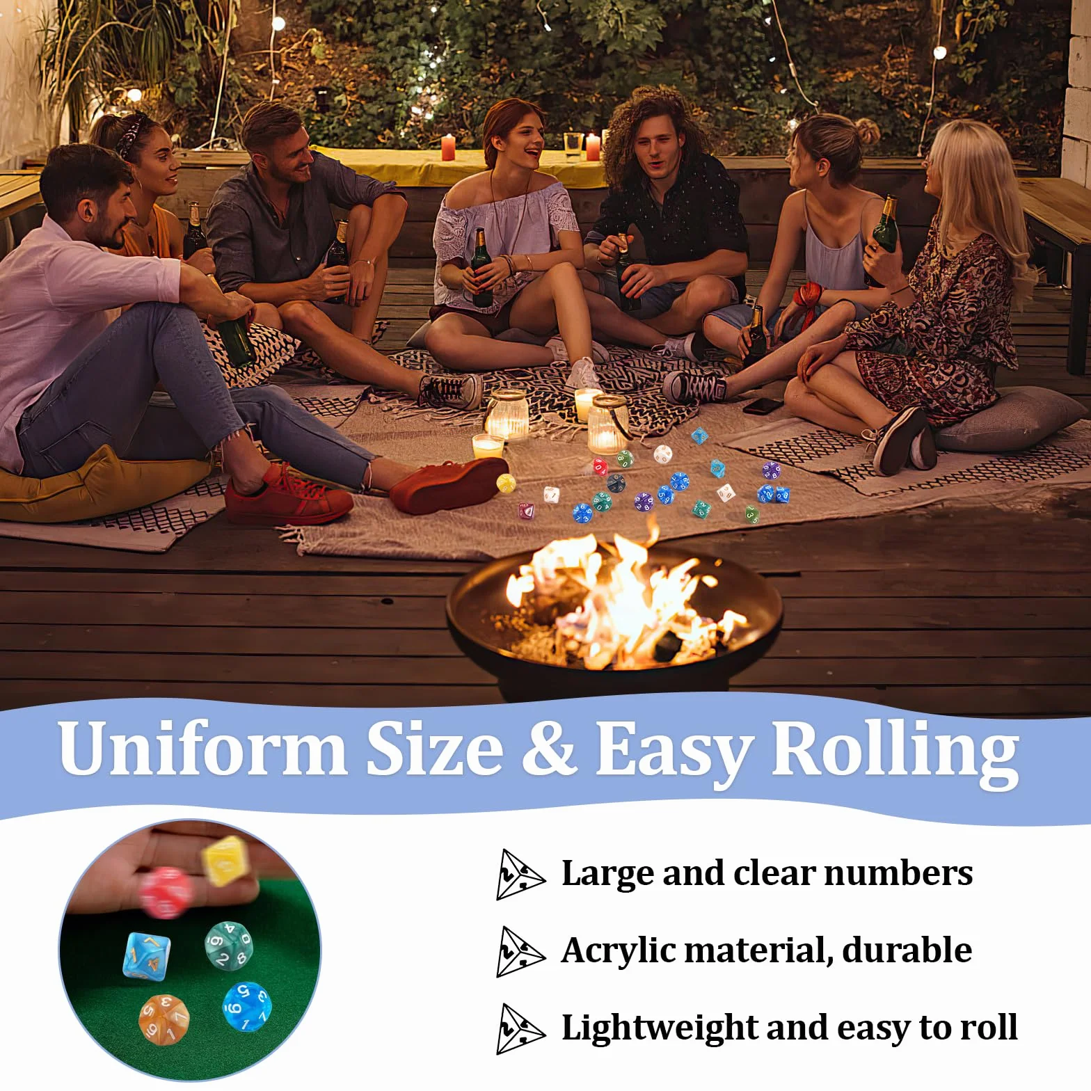 Set di dadi poliedrici, 60 pezzi, in acrilico, D10, per giochi da tavolo D&D/RPG/MTG, gioco di carte, gioco di ruolo per attività di intrattenimento, locali ricreativi (12 colori)