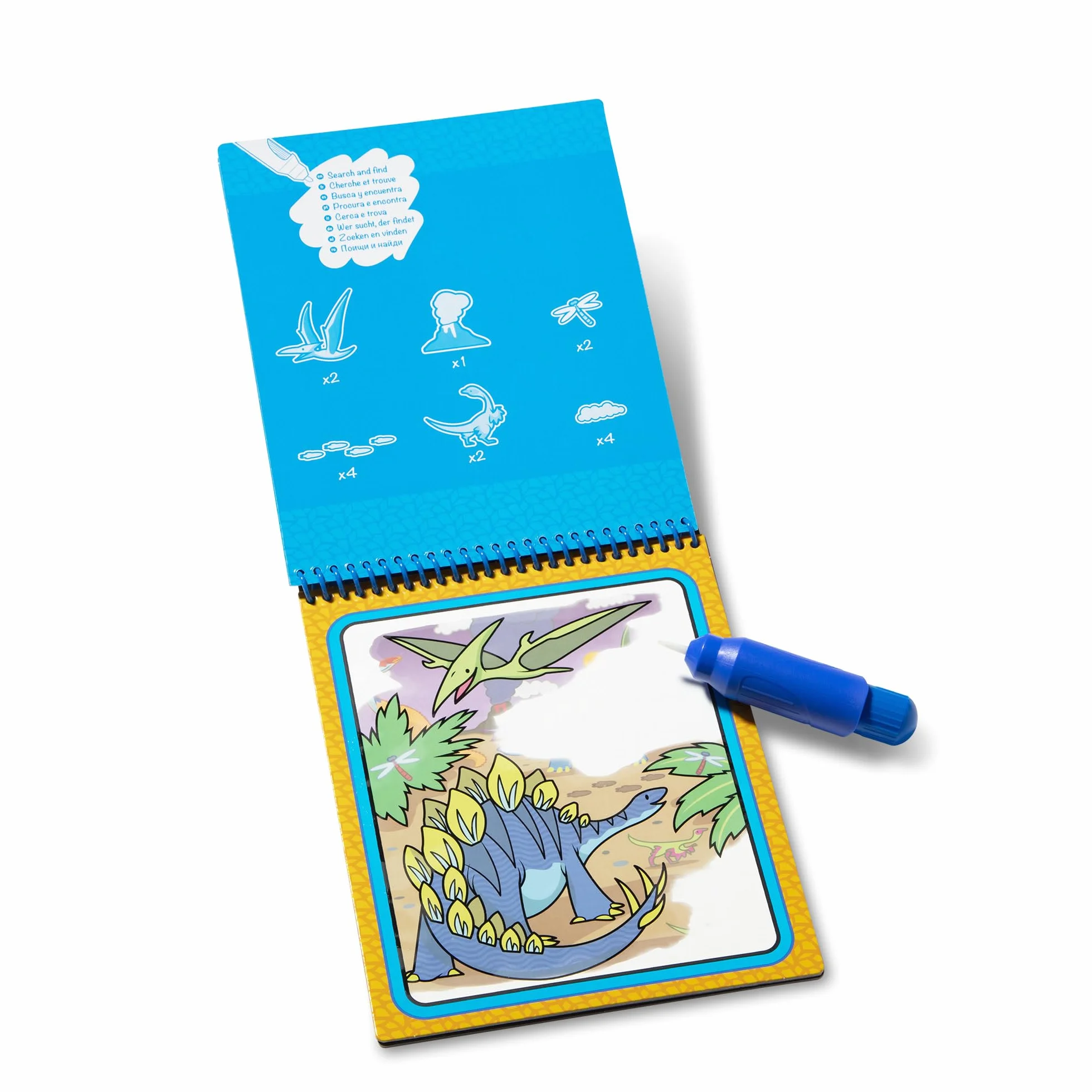 Melissa & Doug Water Wow! Libro Magico da Colorare con Pennello ad Acqua Dinosauri 3+ Anni