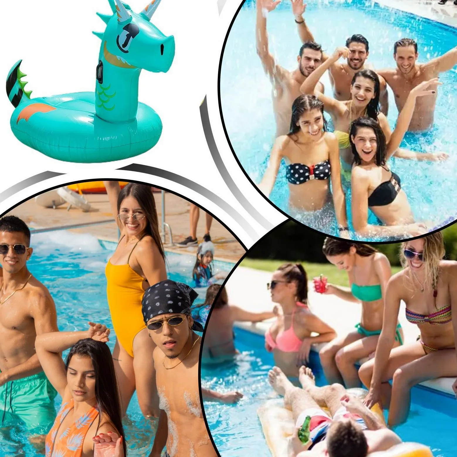 Galleggianti Da Piscina Drago Gonfiabile Galleggiante Giocattoli D'Acqua | Tubi da Piscina a Forma di Grande Animale Per Adulti Donne Uomini Ragazze Ragazzi All'Aperto Lago Fiume Spiaggia Giardino