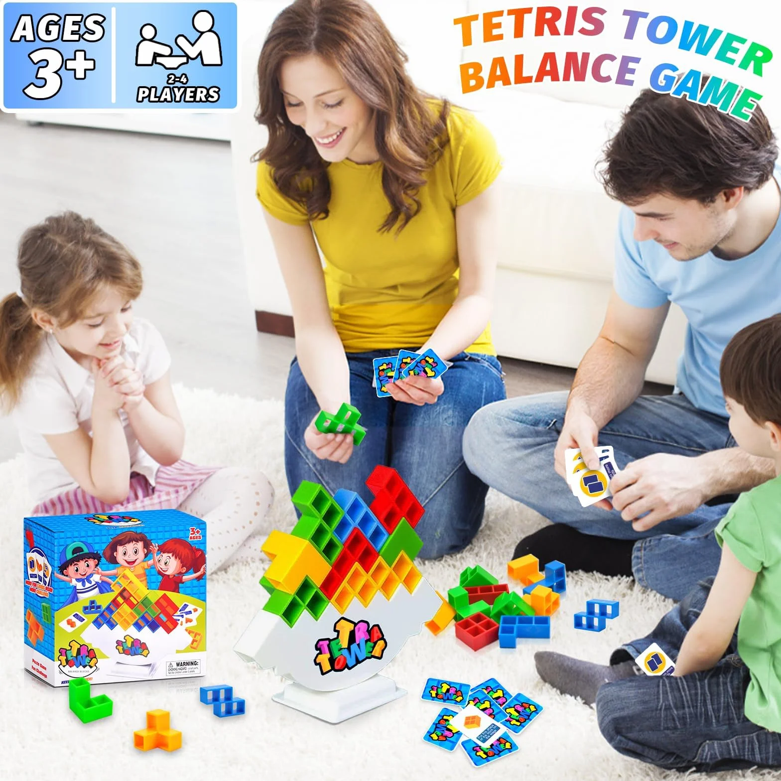 Jadyon 64 Pcs gioco per bambini, Tetra tower, Gioco Stack Attack Giocattolo Impilabile, Montessori Giochi Tower Balance Game Regalo per Bambini e Adulti.