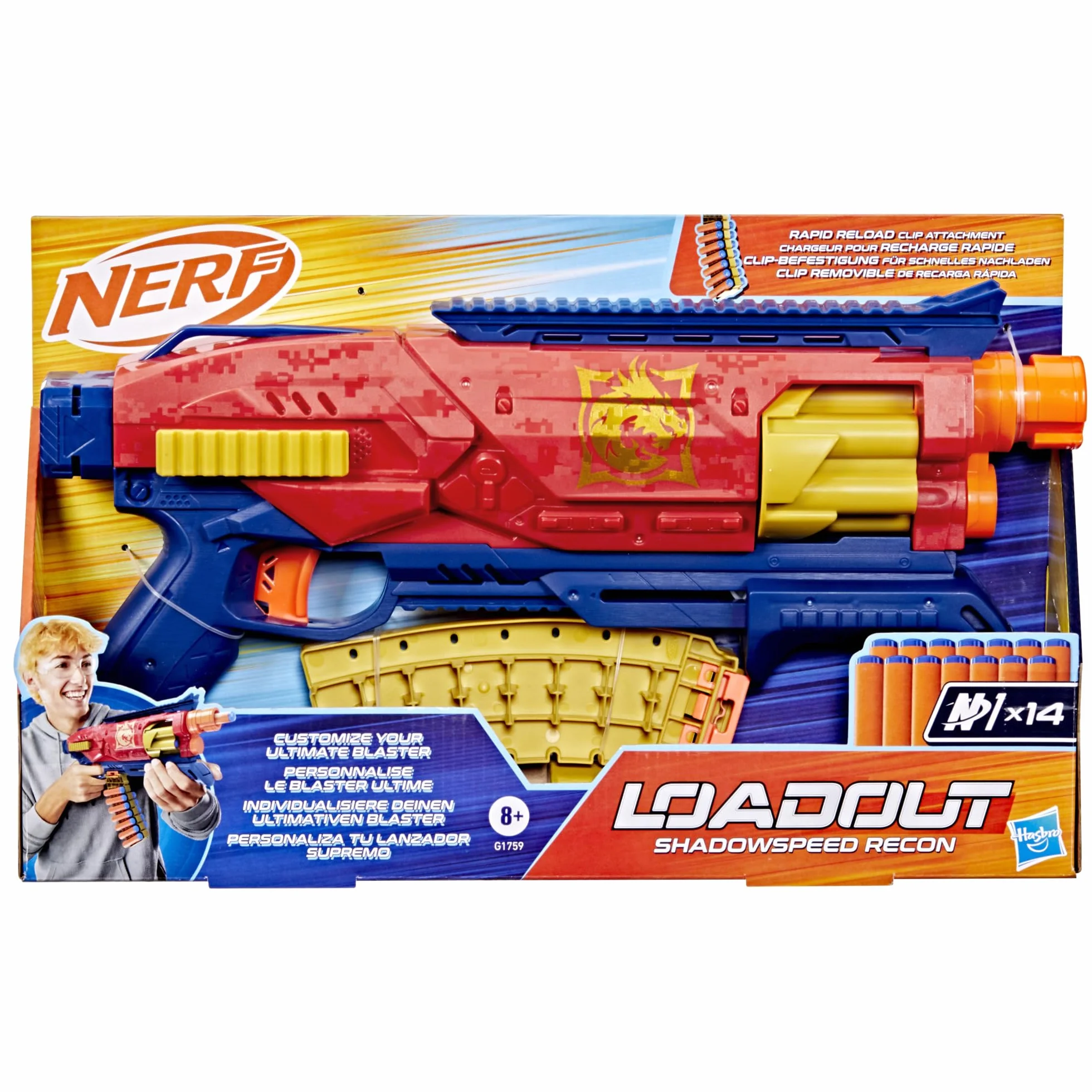 Blaster Nerf Shadowspeed Recon N1 14 dardi