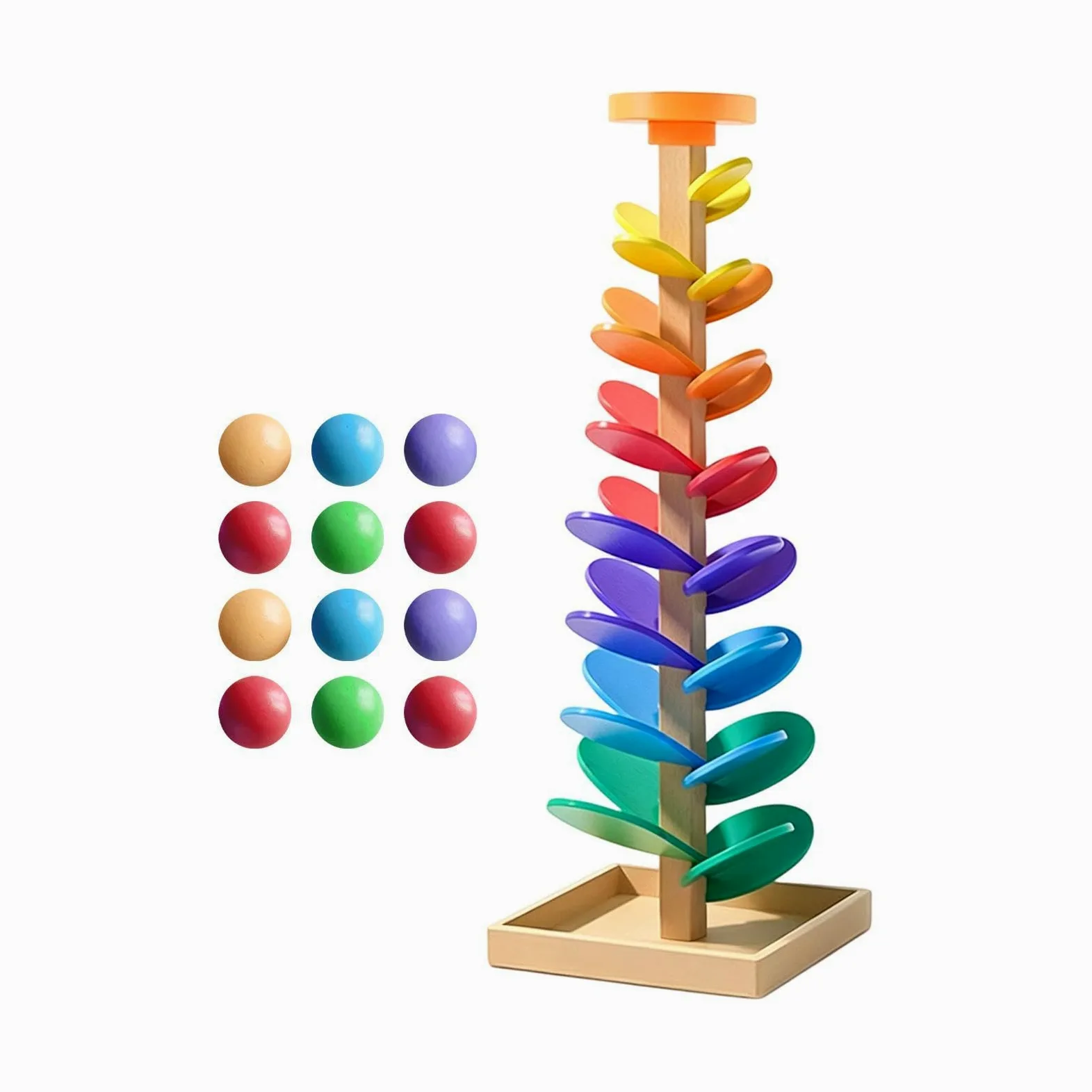 Pista di Biglie Giocattoli Educativi in Legno Interattivi | Giochi Per Bambini Di Apprendimento Dei Colori Con Percorso Per Palline Scuola 'Infanzia, Sala Giochi, Bambine E Bambini