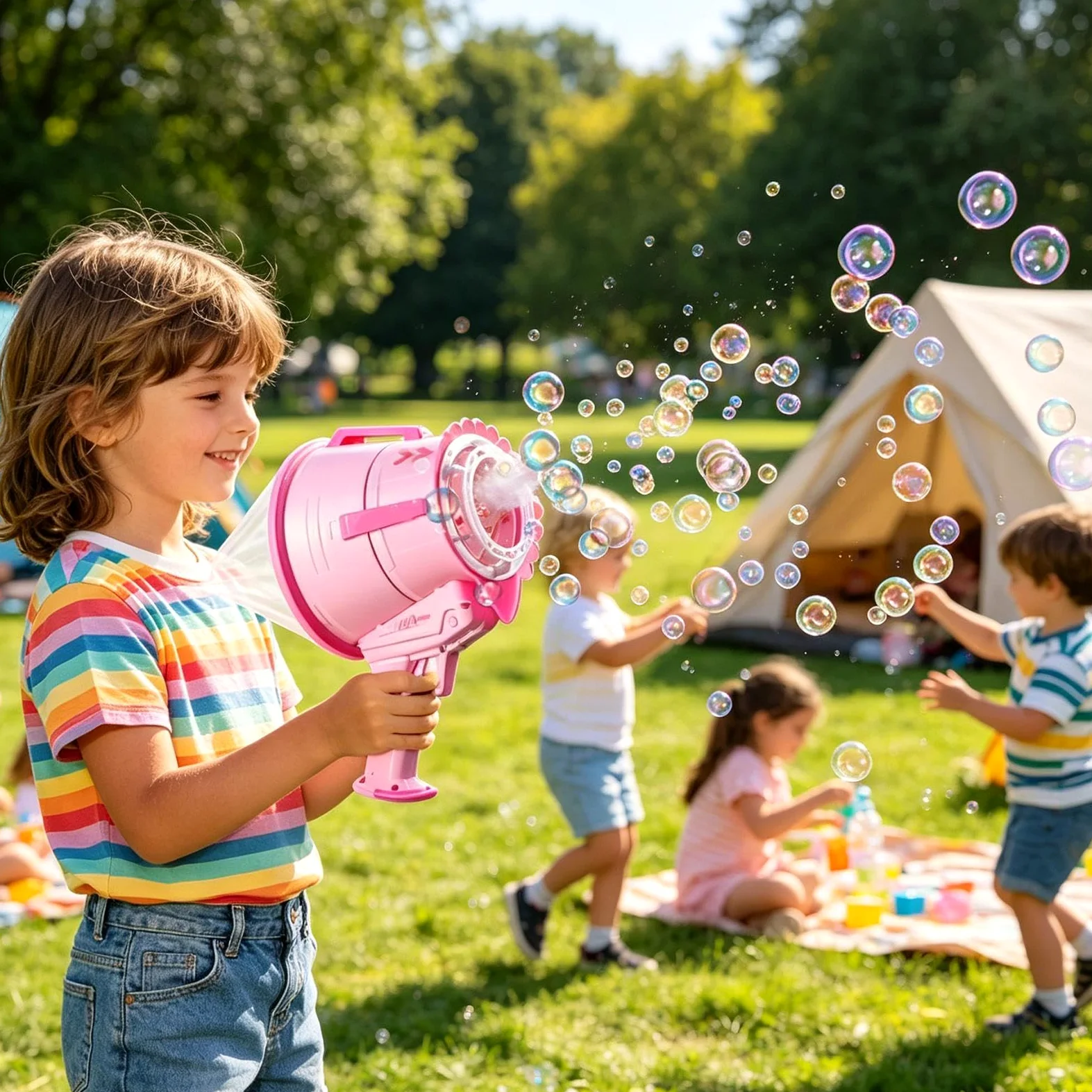 Macchina Bolle Giocattolo da Giardino Portatile | Soffiabolle Da Festa Per Ragazzi, Compleanno, Feste E Vacanze, Cortile, Giardino, , Spiaggia, Estivi, Giochi E Asilo