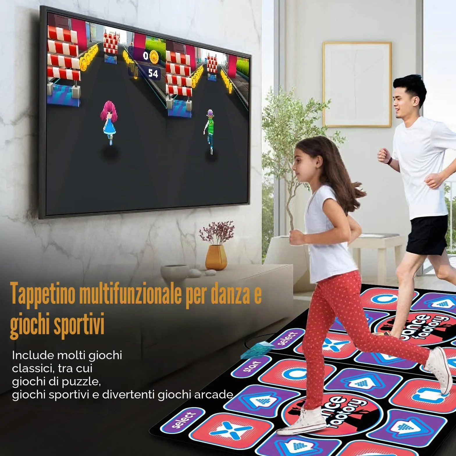 Kouamor Tappeto da ballo con 100 musiche integrate 65 giochi sensoriali 3 modalità di ballo regalo compleanno