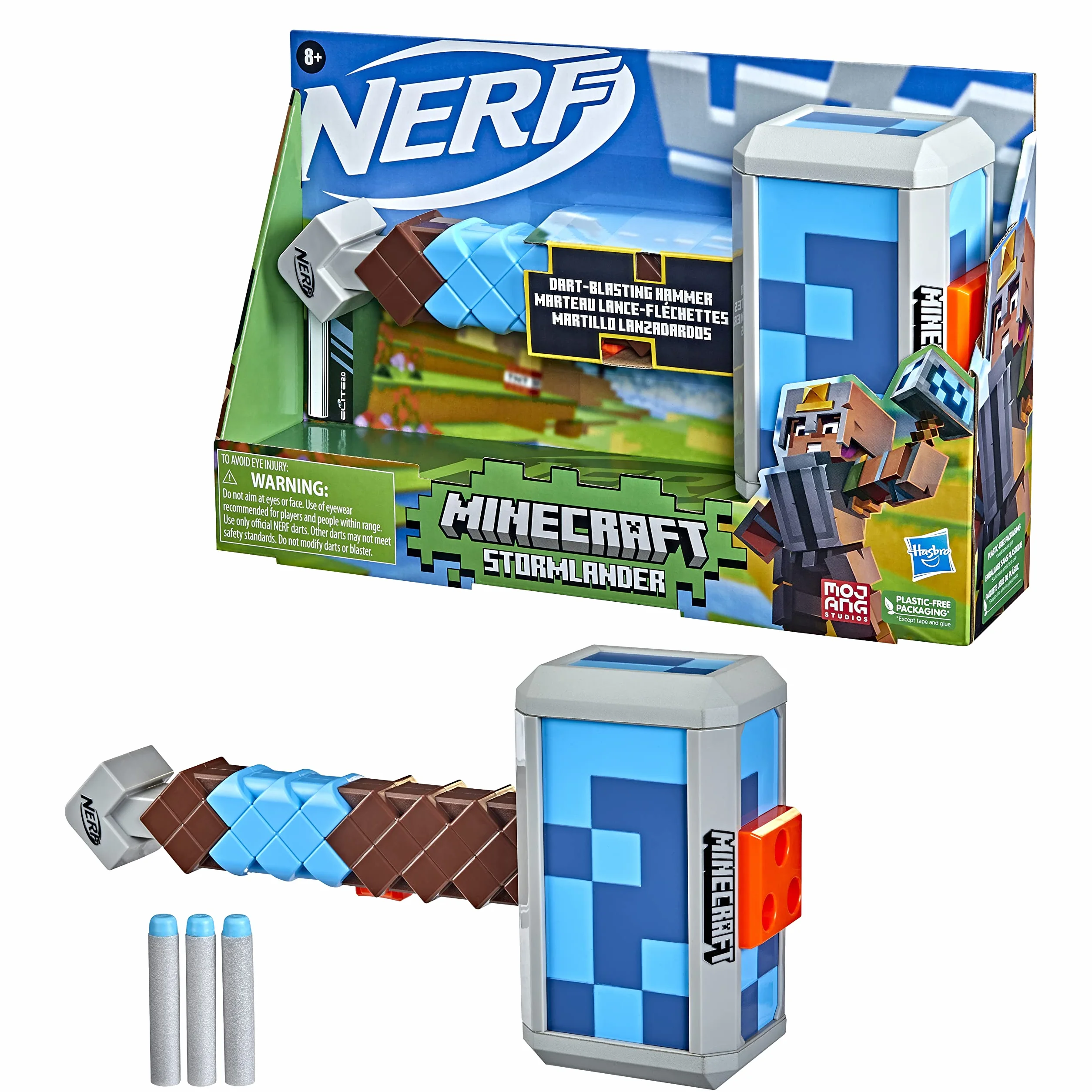 Hasbro Nerf Minecraft Stormlander Lancia Dardi 3 Dardi Elite