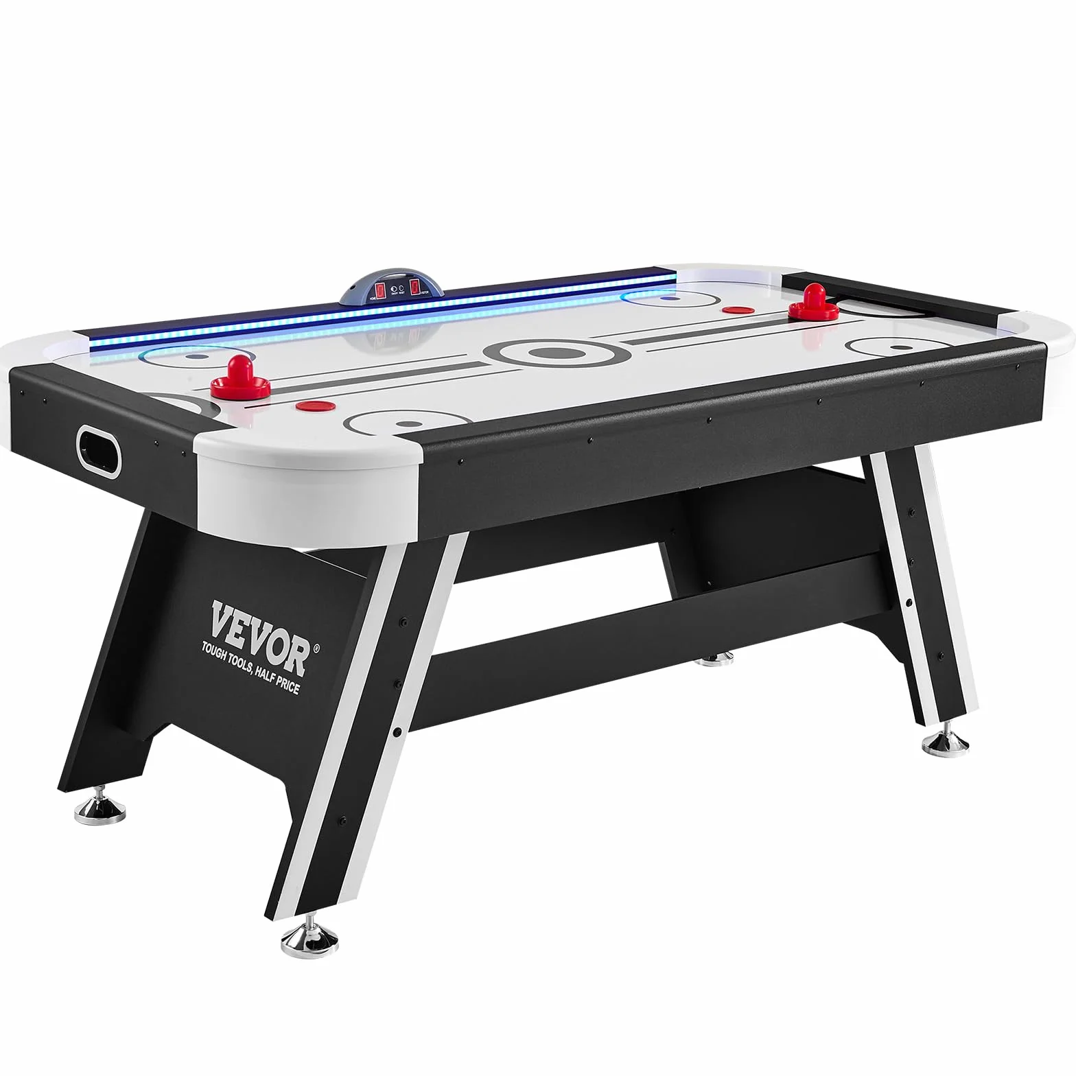 VEVOR Tavolo da Gioco ad aria Compressa, Tavolo Interno per Bambini e Adulti per Sala Giochi, Gioco da Balla Sportivo a LED con 2 Dischi, 2 Spingitori e Sistema di Punteggio Elettronico