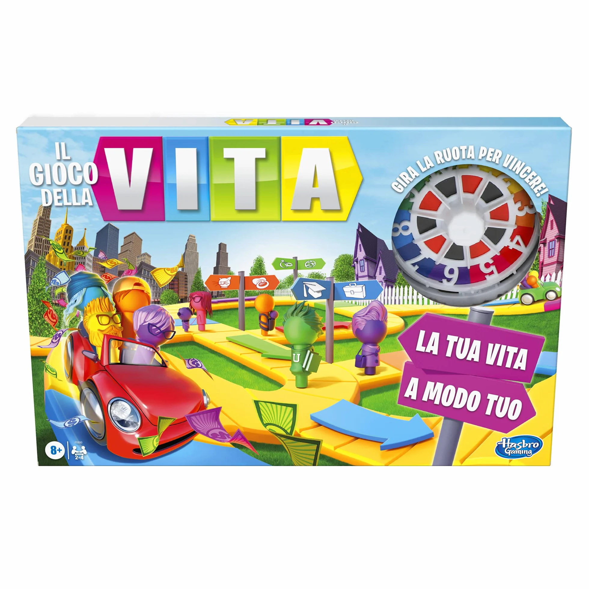 Hasbro Gaming - Il Gioco della Vita, un Gioco Adatto a Tutta la Famiglia per 2-4 Giocatori, Gioco da Tavolo per Bambini Dagli 8 Anni in Su