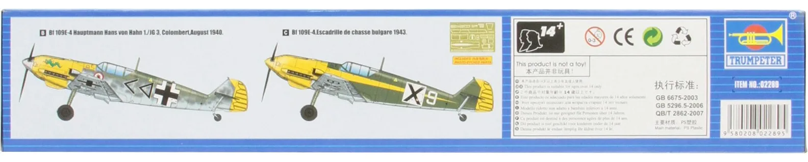 Trumpeter TRU02289 Messerschmitt Bf109E4 Model Kit, Vari
