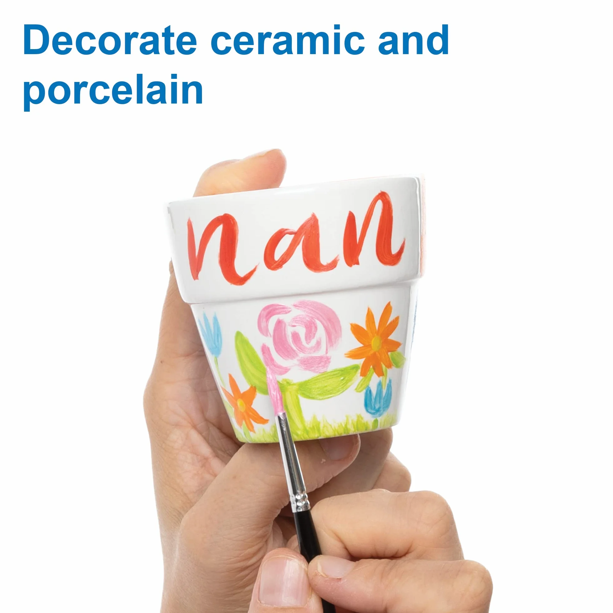 Baker Ross FE793 Vasetti Pittura su Porcellana Colori Metallizzati - Confezione 8, Pittura Ceramica, Set Bambini