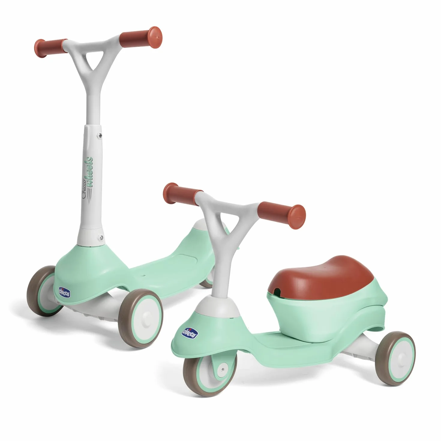Chicco Monopattino Evolutivo 2 in 1 Cavalcabile 1 anno, Monopattino 2 anni, 20 kg, Manubrio Sterzante