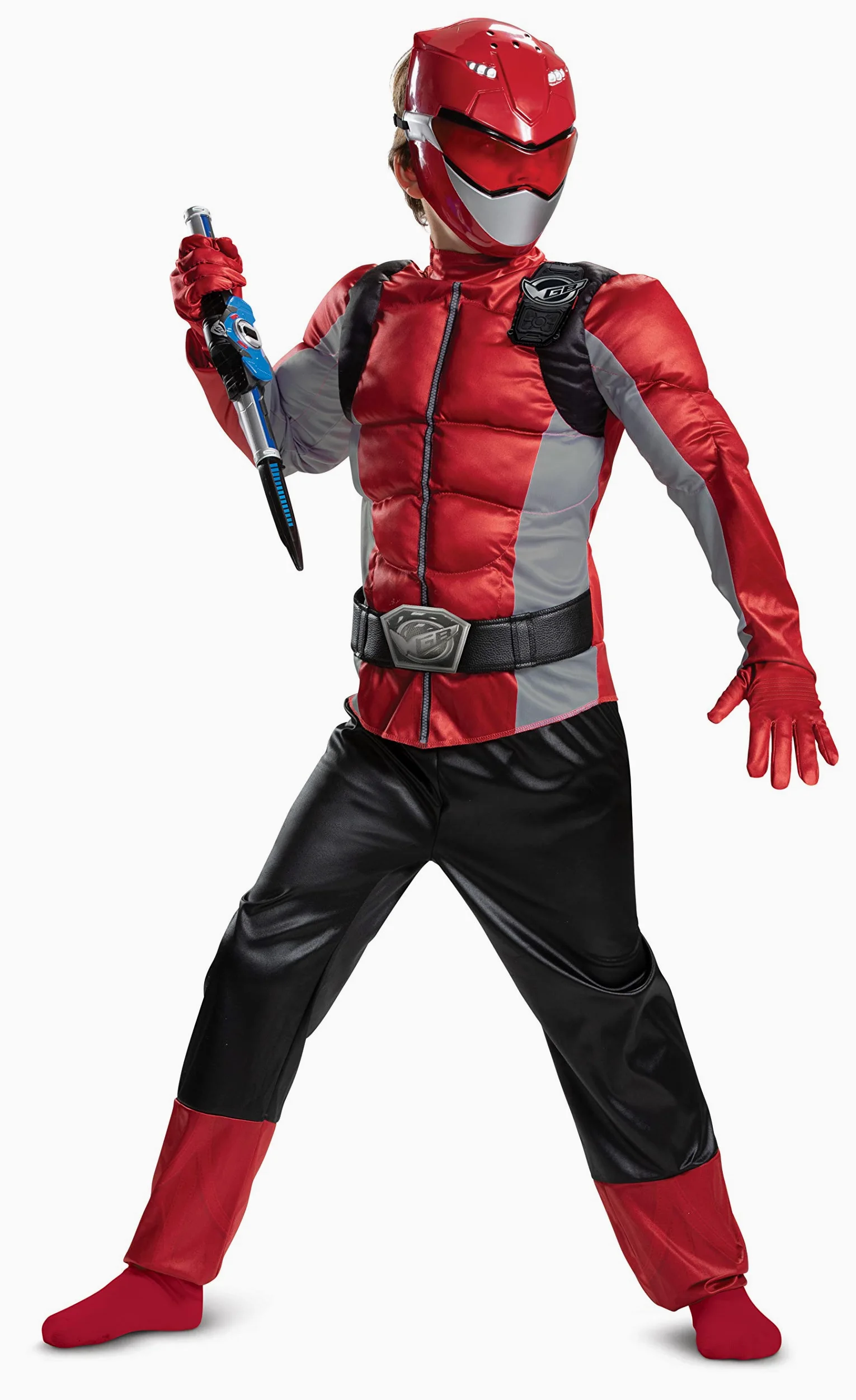 Disguise Red Ranger Beast Morpher Boys' Muscle Costume