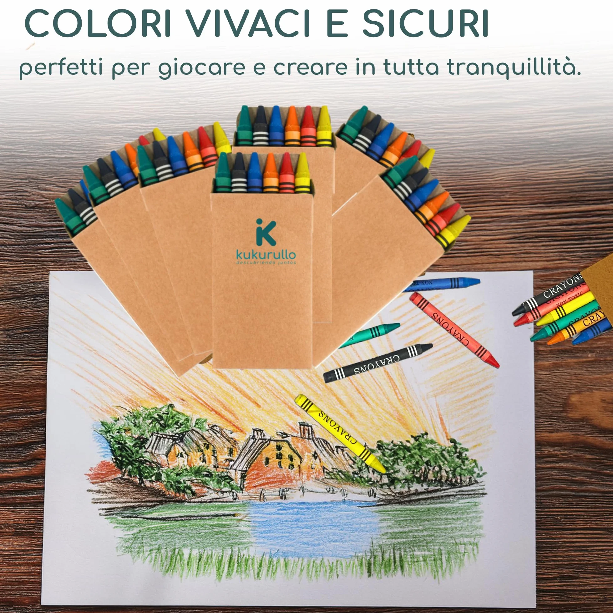 Gadget compleanno bambini - Set di 25 scatole di pastelli a cera colorati - Regalini fine festa per bambini - 6 pastelli per scatola - Perfetti per compleanni e bustine regalo