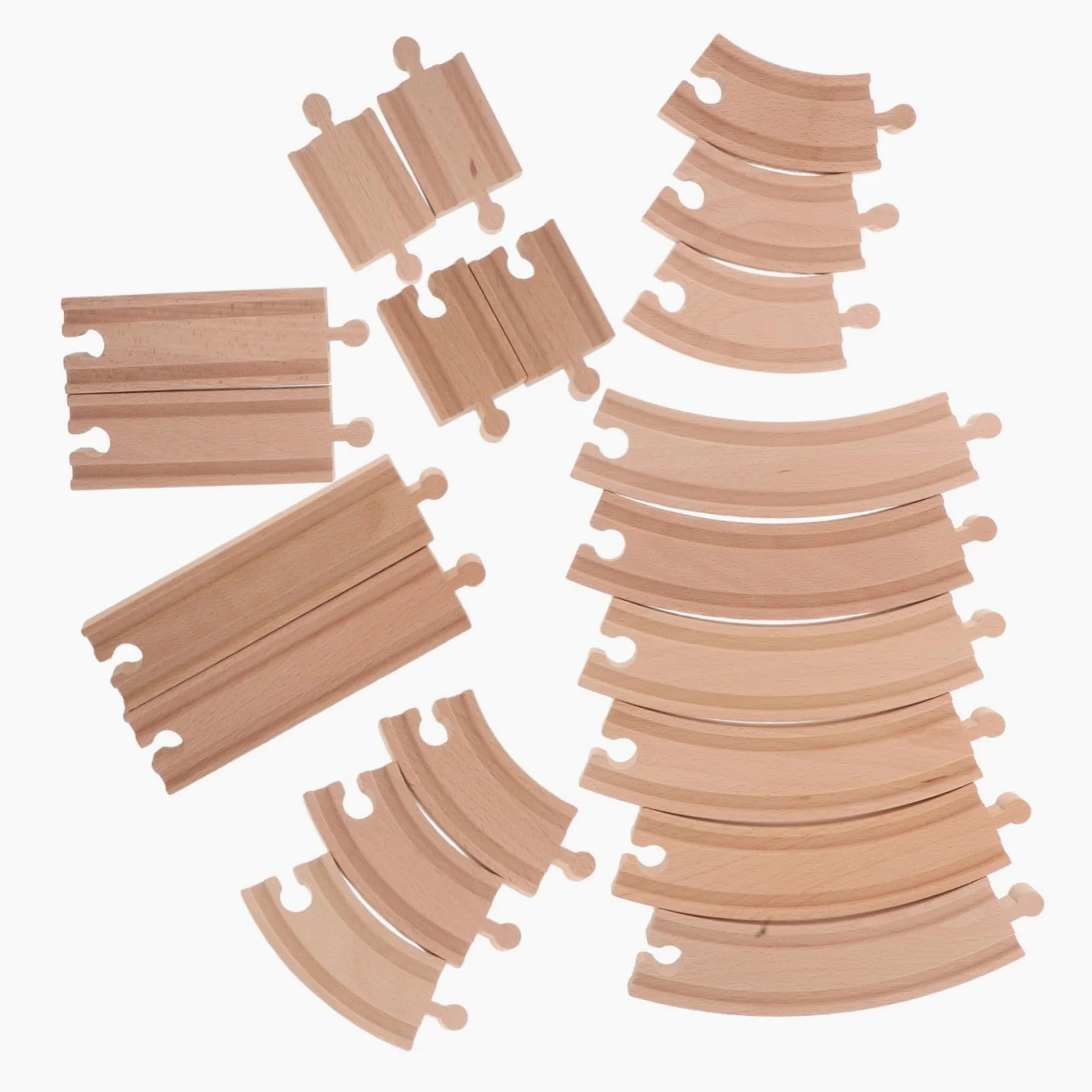 SUPVOX Espansione Binari Treno in Legno Gancio a Croce Binari Curvi e Dritti Accessori di Gioco per Trenini in Legno Compatibili con Treni