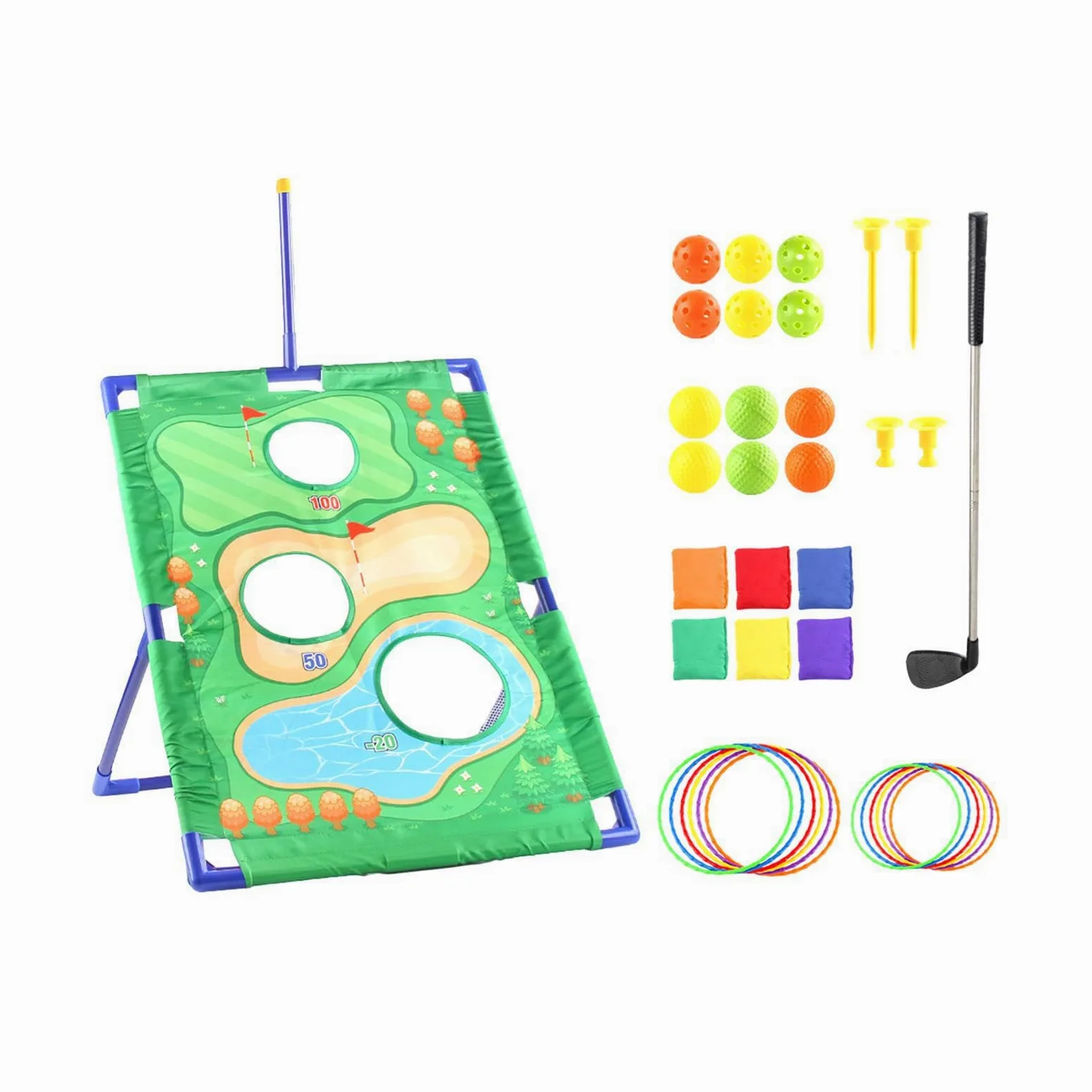 Gioco coinvolgente con sacchi di sabbia, lancio di giocattoli con tavola pieghevole per il mais e sviluppo di varie capacità motorie per bambini, gioco con sacchi di