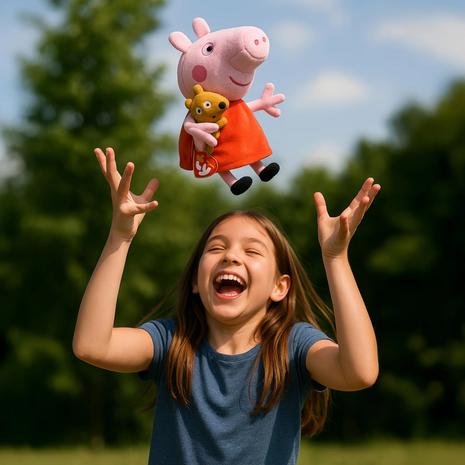 Ty Beanie Babies - Floppy, Collezione Peppa Pig, Peppa Pig, Morbido Peluche da Collezionare, Idea Regalo per Grandi e Piccini - 20 cm - T46128