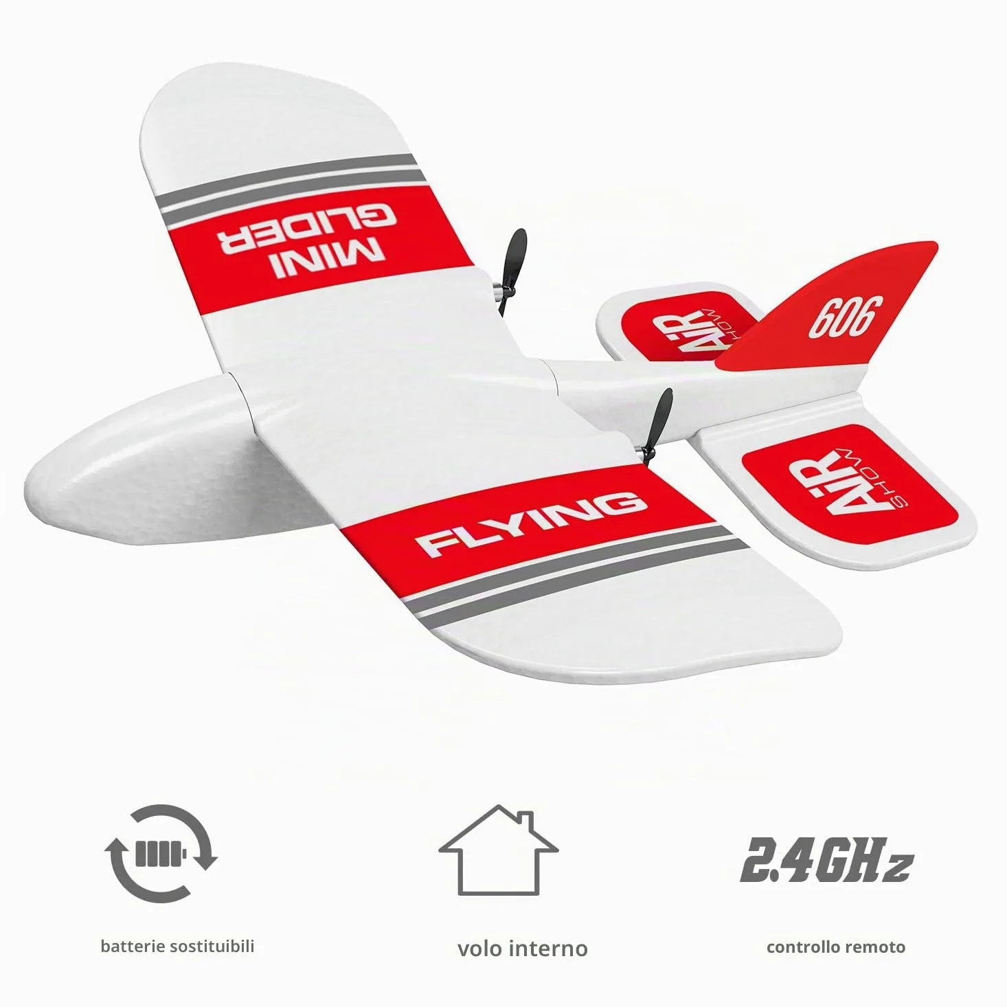 Goolsky KF606 Aereo RC, 2.4G Aereo Volante per Principianti RC Aliante in Schiuma Epp Ala Fissa Aereo in Schiuma Rtf Aereo Scorrevole Modello Giocattoli Regali per Bambini con 3 Batterie