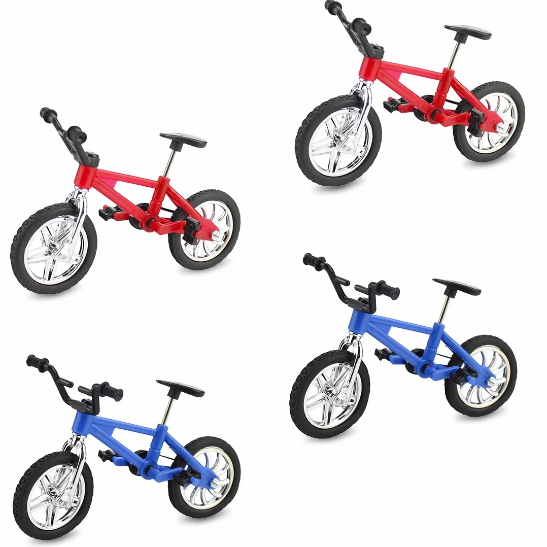 Set da 4 pezzi Finger bike, mini bike, finger bike decorativa in miniatura, accessori per bici per bambini, modello di mountain bike, adatto a ragazzi e ragazze, giocattoli da regalo