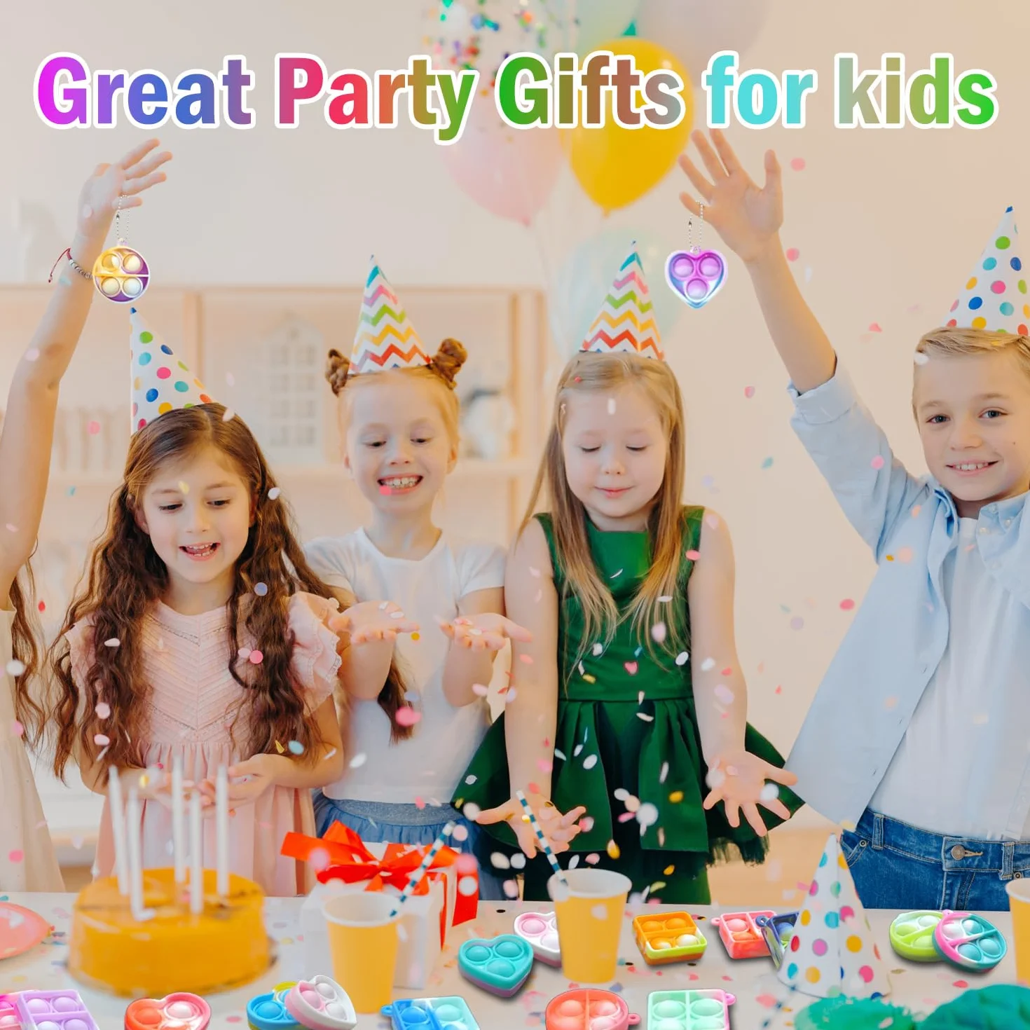 Yeefunjoy 30PCS Mini Pop Push It Fidget Toy Portachiavi, giocattolo manuale con bolle da premere stile, Mini Pop silicone, Push Pop Bolla Giocattolo Antistress Anti-Anx Sensoriali Bulk Bambini Adulti