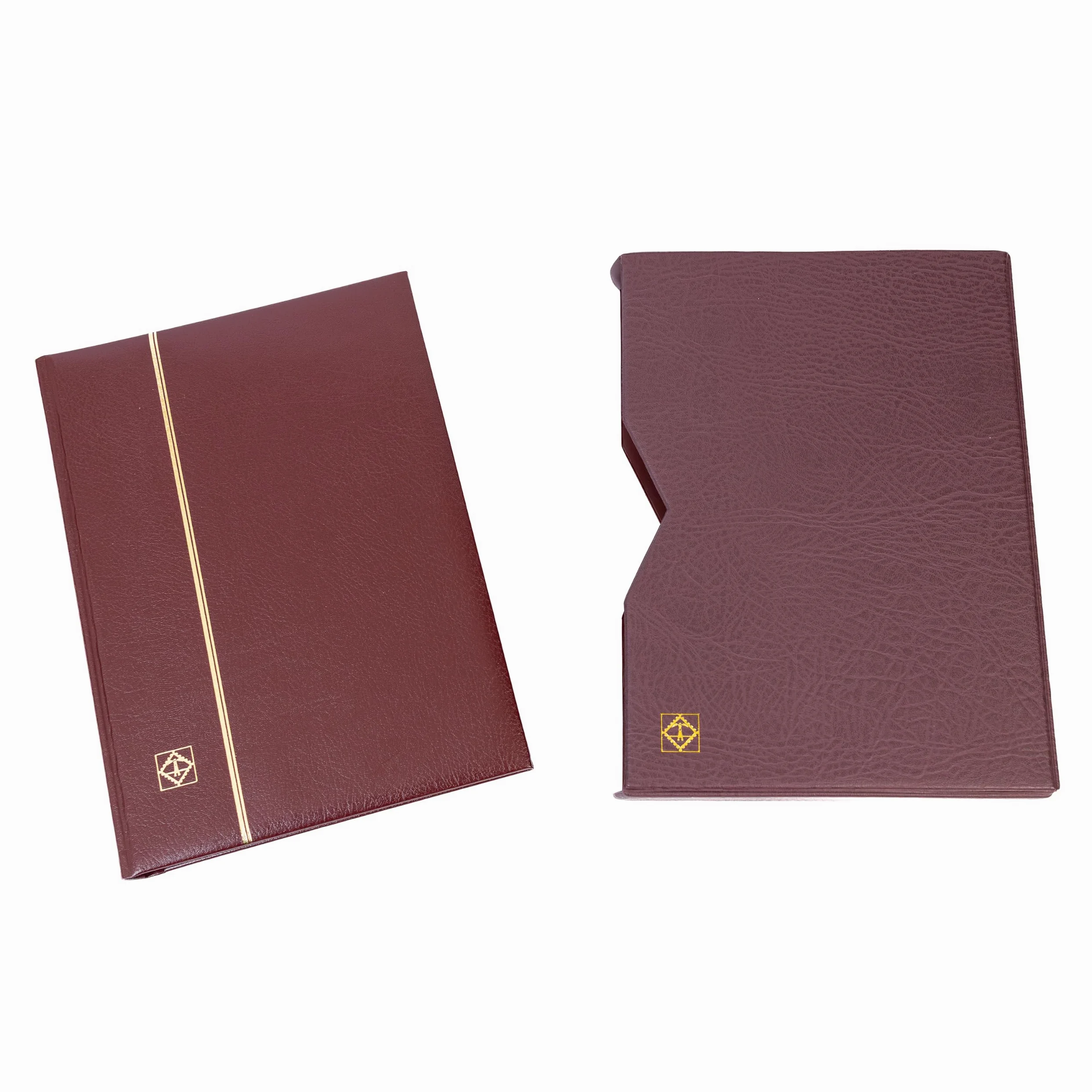 Leuchtturm 316139 raccoglitore din a4, 64 pagine nere, Pelle di * imbottita + scatola, rosso