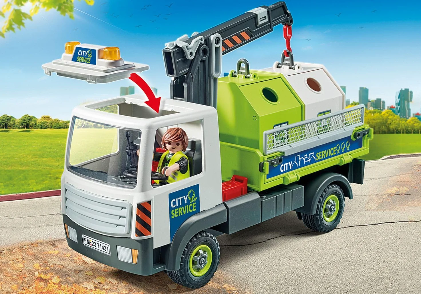 PLAYMOBIL City Action 71431 Camion Trasporto contenitori rifiuti