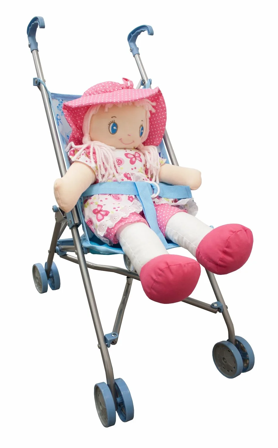 Idena 40069 - Bambola Buggy Orso Pieghevole Motivo, Blu