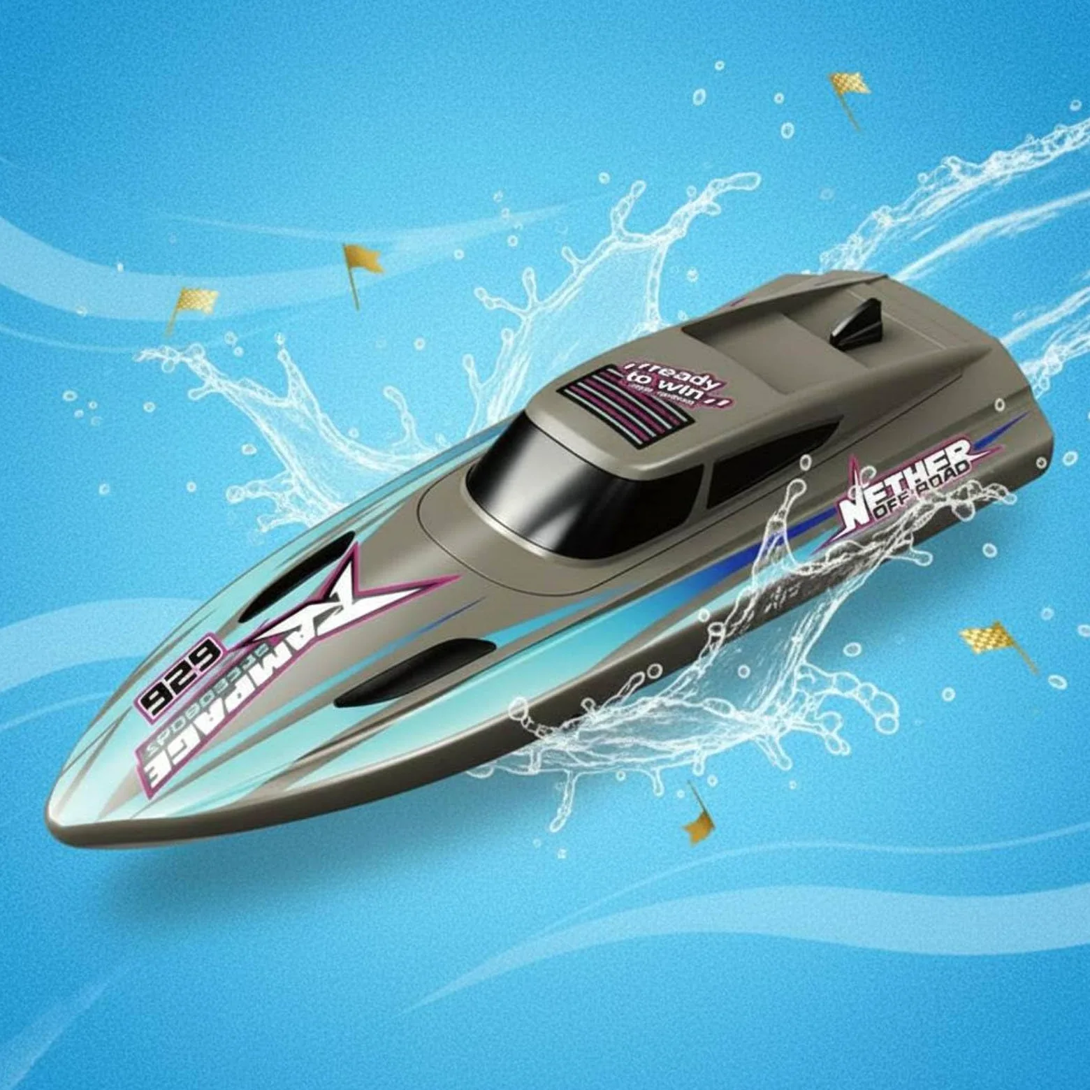 predolo Motoscafo Radiocomandato Impermeabile Barca Veloce Telecomandata Avviso Batteria Scarica Barca da Corsa RC per Bambini, Argento