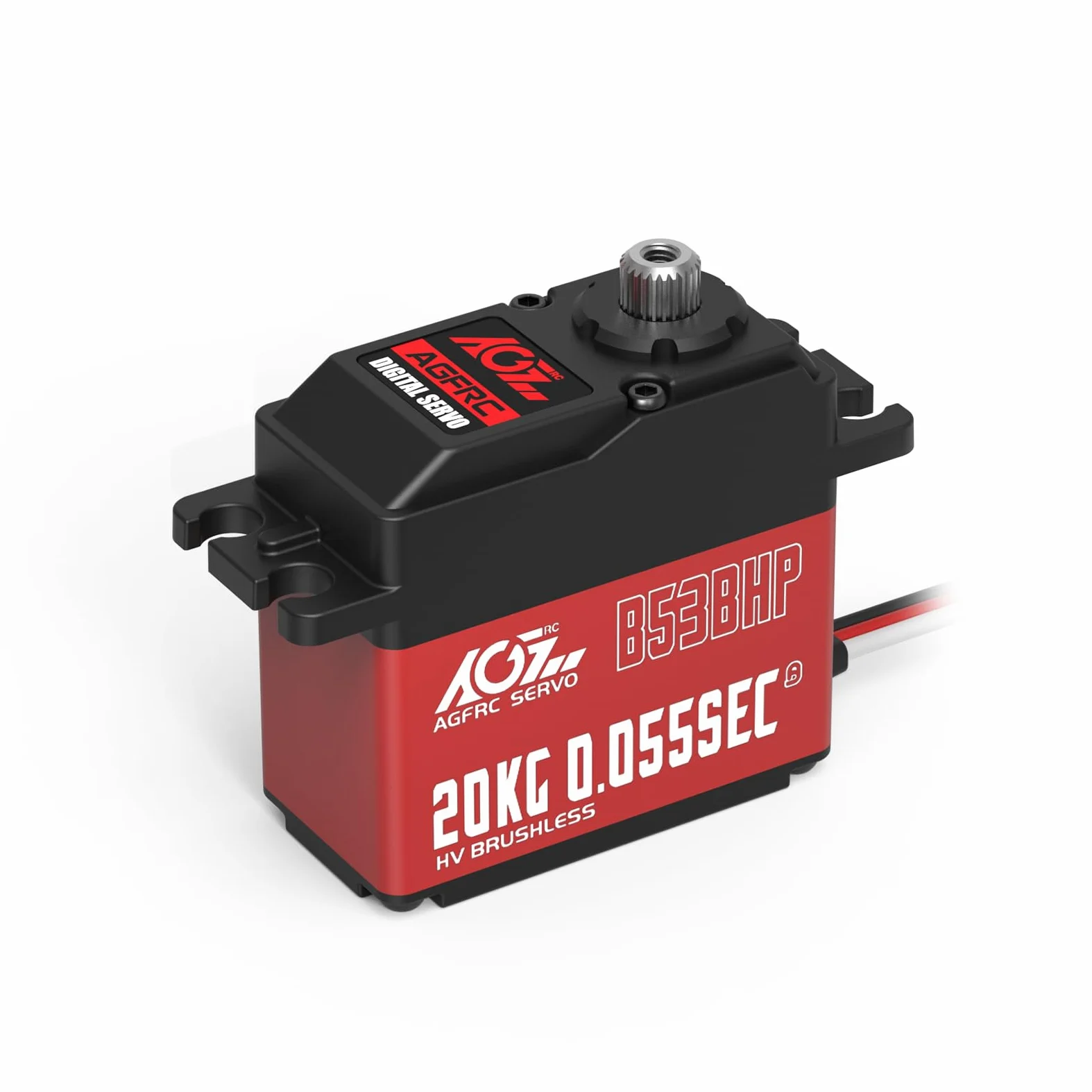 AGFRC Sterzo senza spazzole ad alta velocità RC-Servo-Motor - Servo digitale 0.055s con ingranaggio in metallo per cingoli per auto 1/10 RC (B53BHP V2)