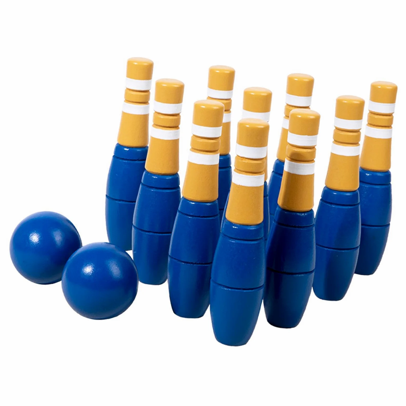 Set da Bowling per Bambini con Birilli in Legno, Giocattolo | divertente per attività al chiuso. Il set da bowling per bambini include 10 birilli, gioco interattivo per il tempo libero