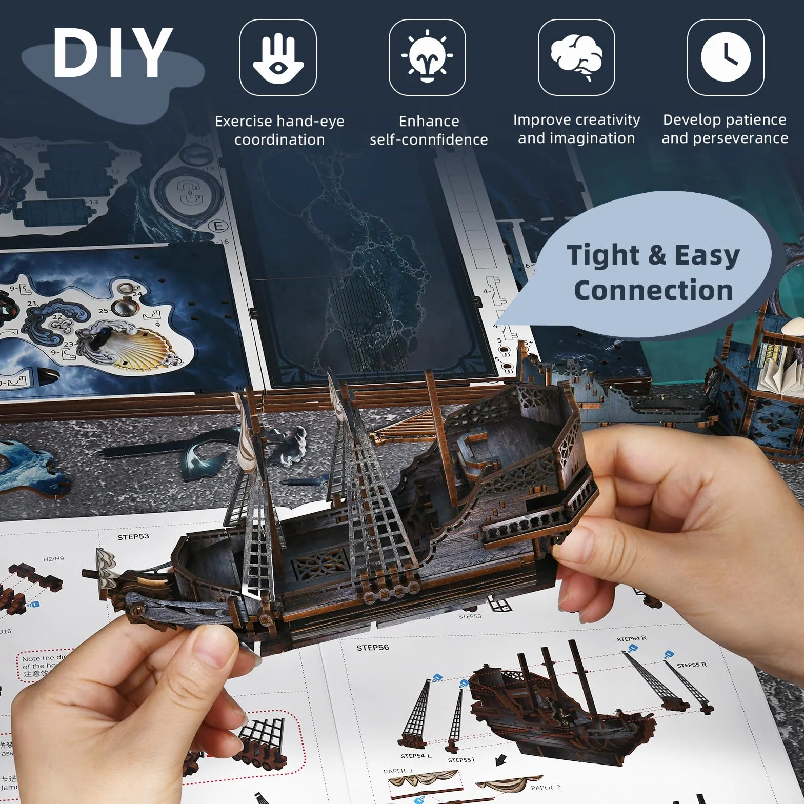 MiniCity Book Nook - Kit da costruzione, in miniatura 3D, con luce a LED