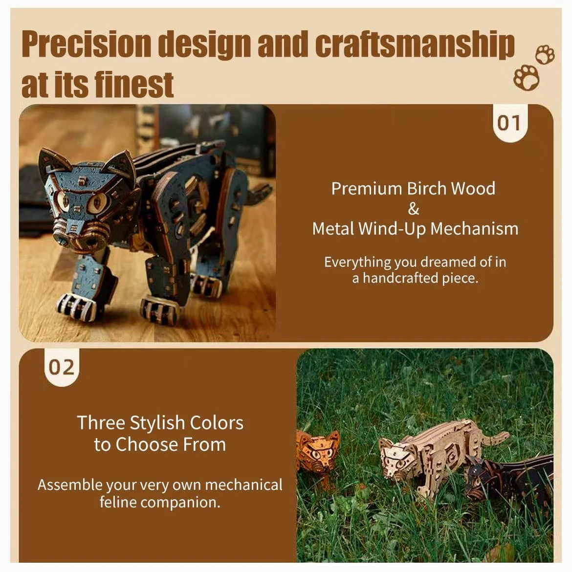 Puzzle in legno 3D per adulti, meccanico con gatto 3D, set da costruzione, 236 pezzi, puzzle in legno per animali domestici, fai da te, modellismo, artigianato in legno, giocattolo regalo