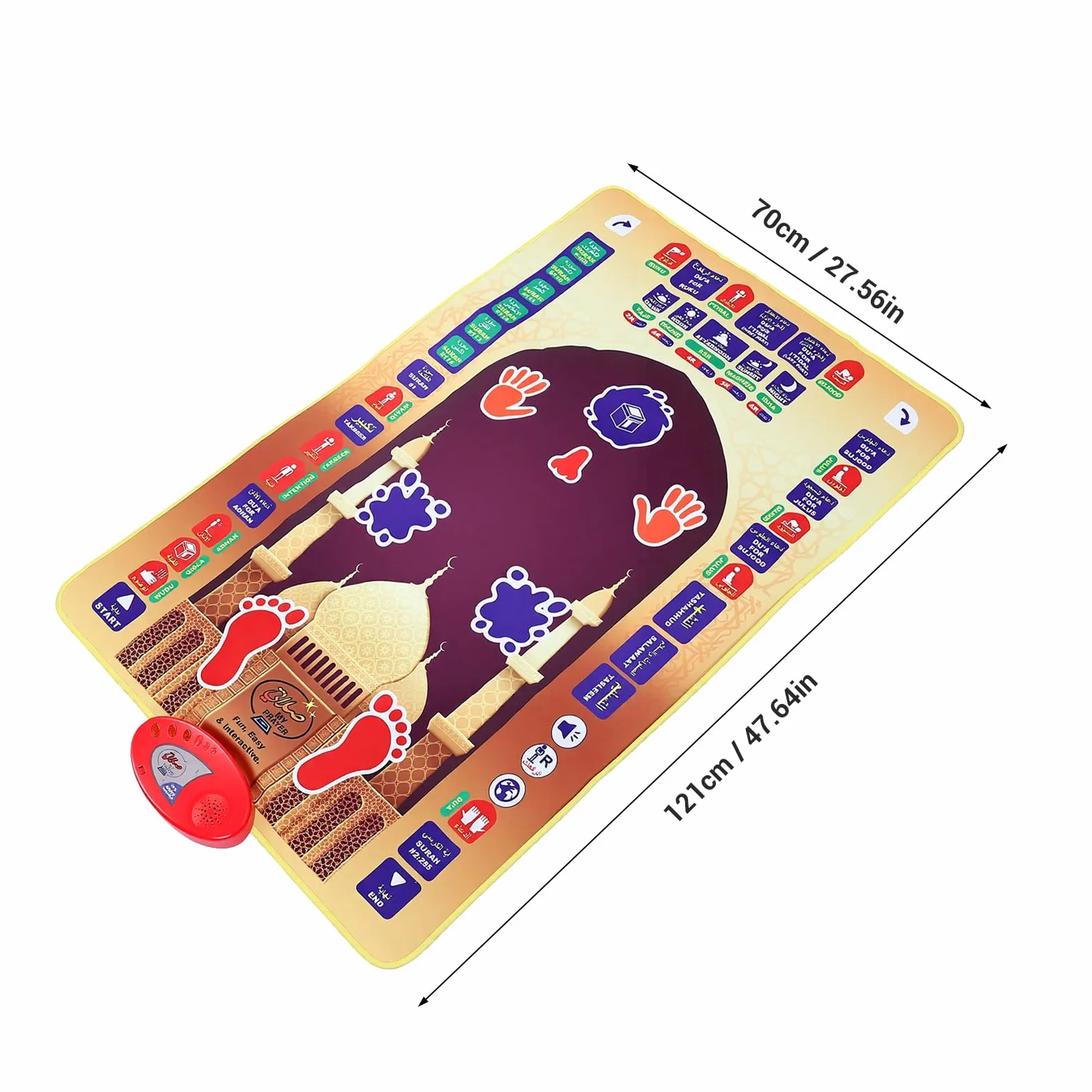 Tappetino Educativo Elettronico per Bambini con Strumento di Apprendimento con Interazione Vocale per Uso Domestico Ed Esterno In Plastica Leggera