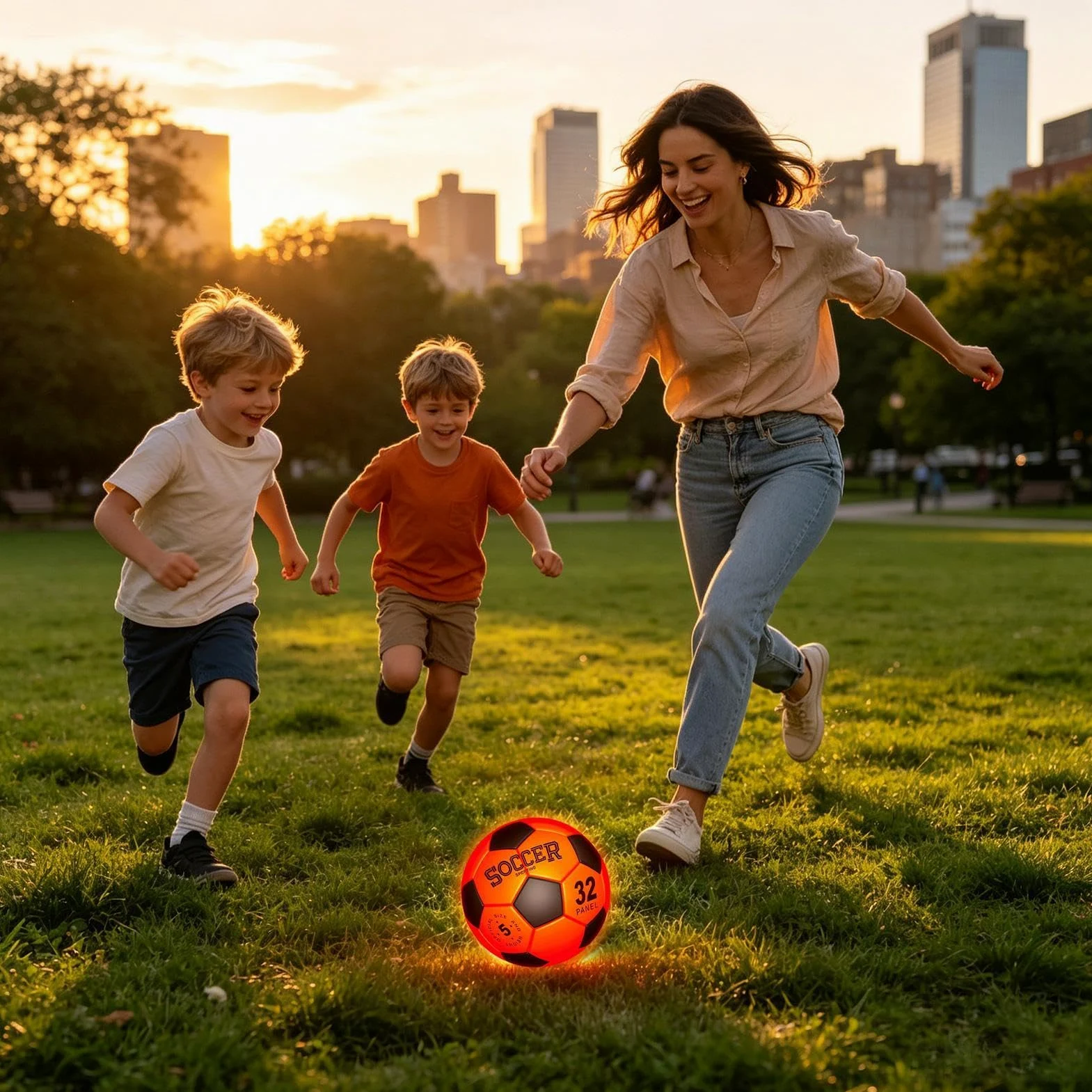 Pallone da Calcio Luminescente Ricaricabile Misura 5 Pompa Inclusa | Giochi di Calcio LED Luminosi Per Ragazzi Adolescenti Adulti Esterno Giardino Prato Cortile Percorso Spiaggia Compleanno